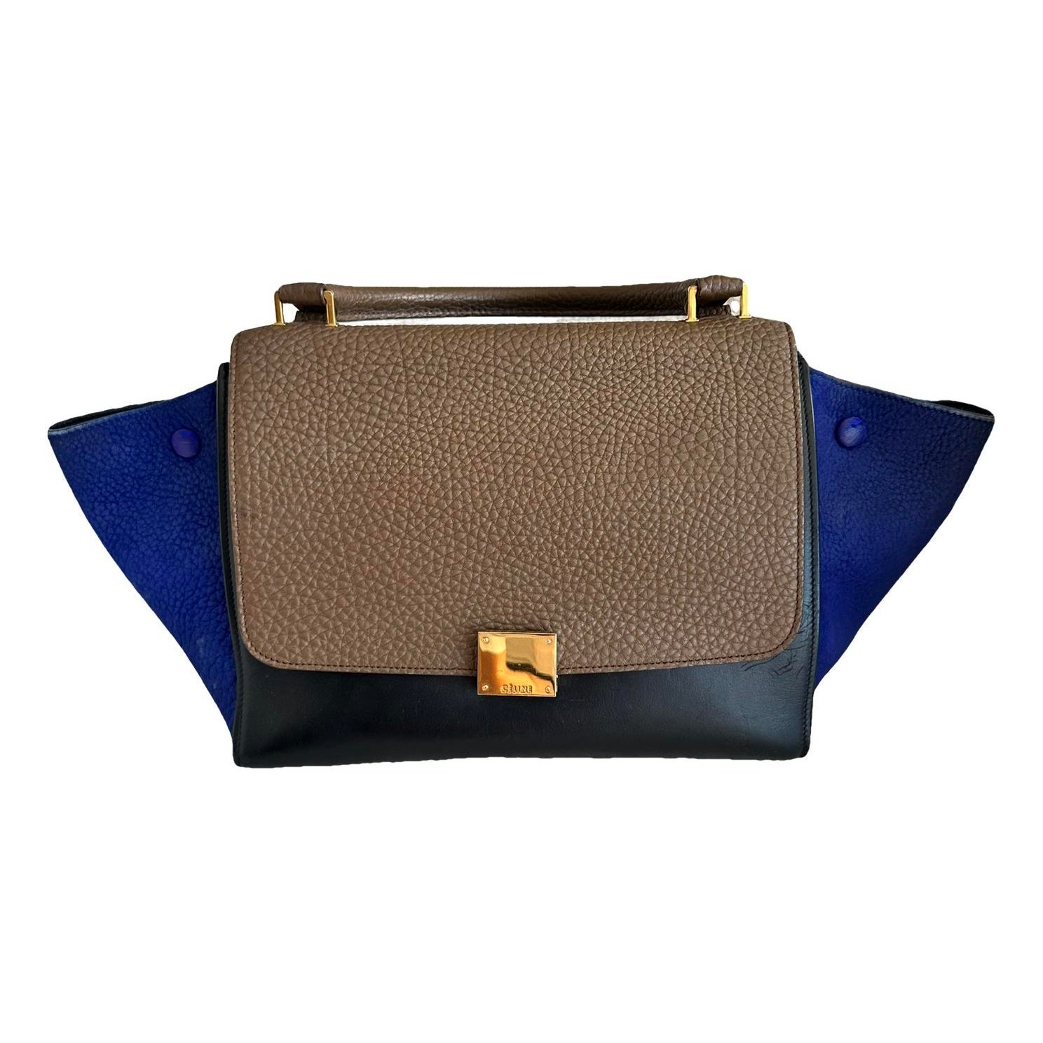 Trapèze leather handbag