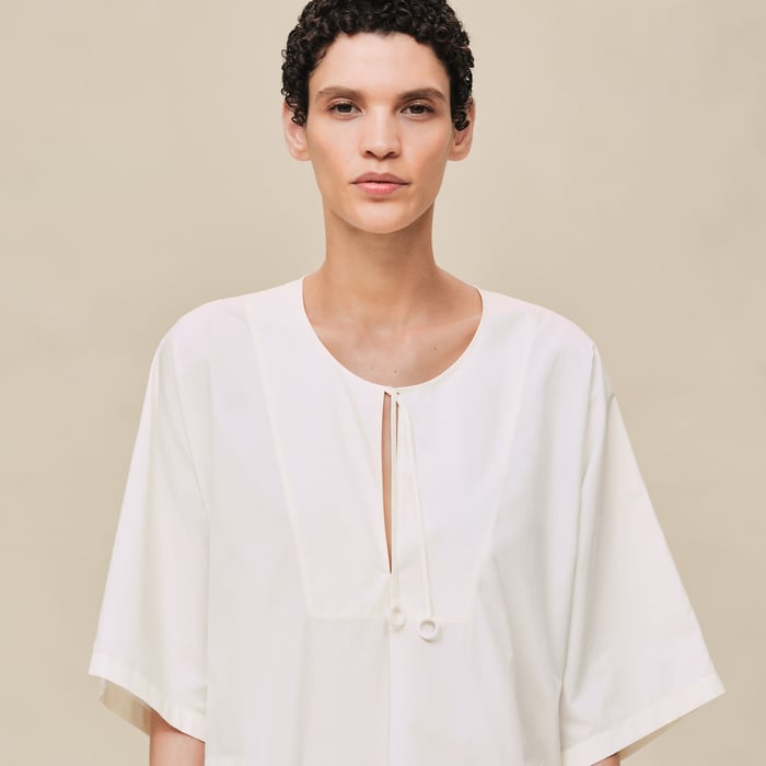 Blanc Cassé Embroidered Beach Caftan