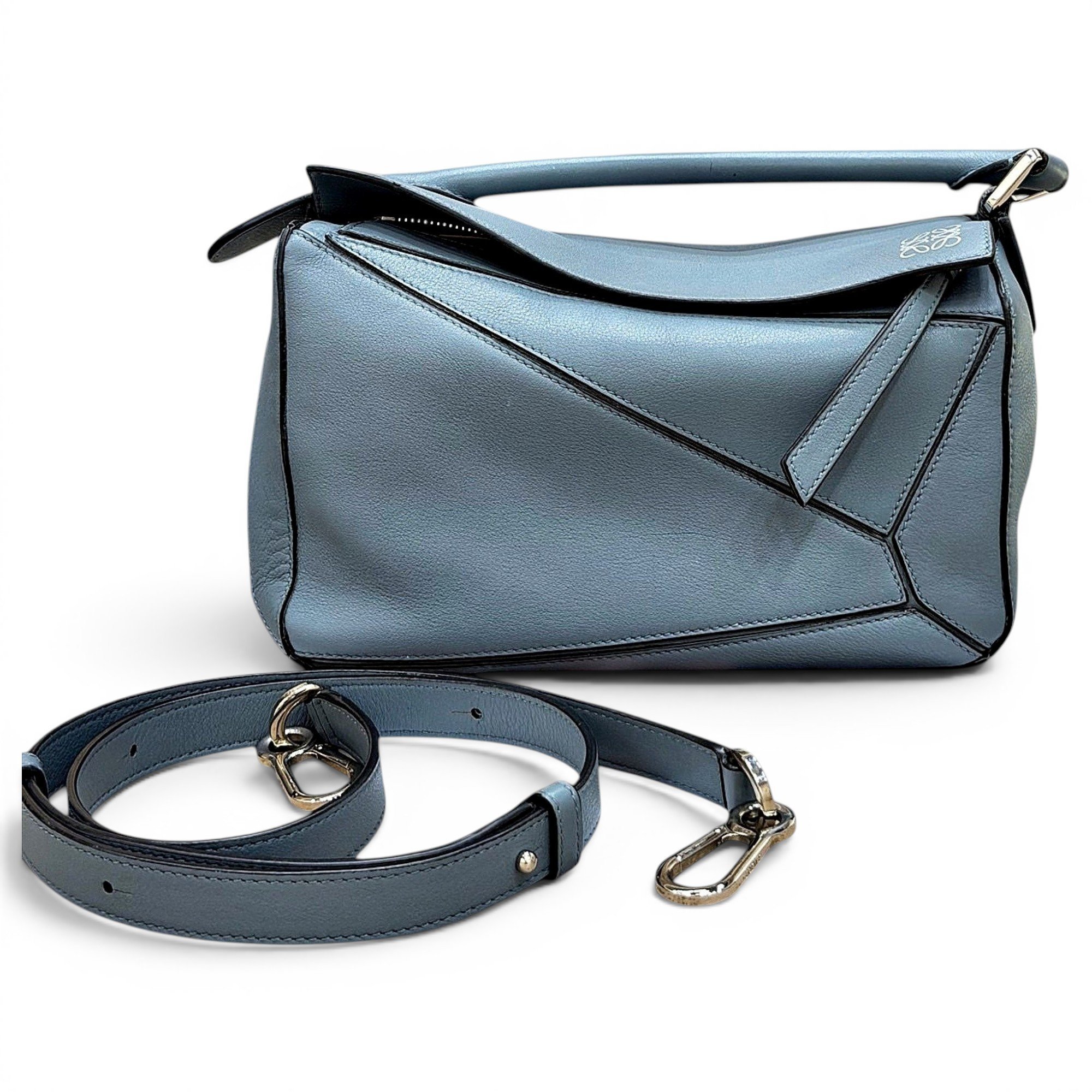 Puzzle leather handbag