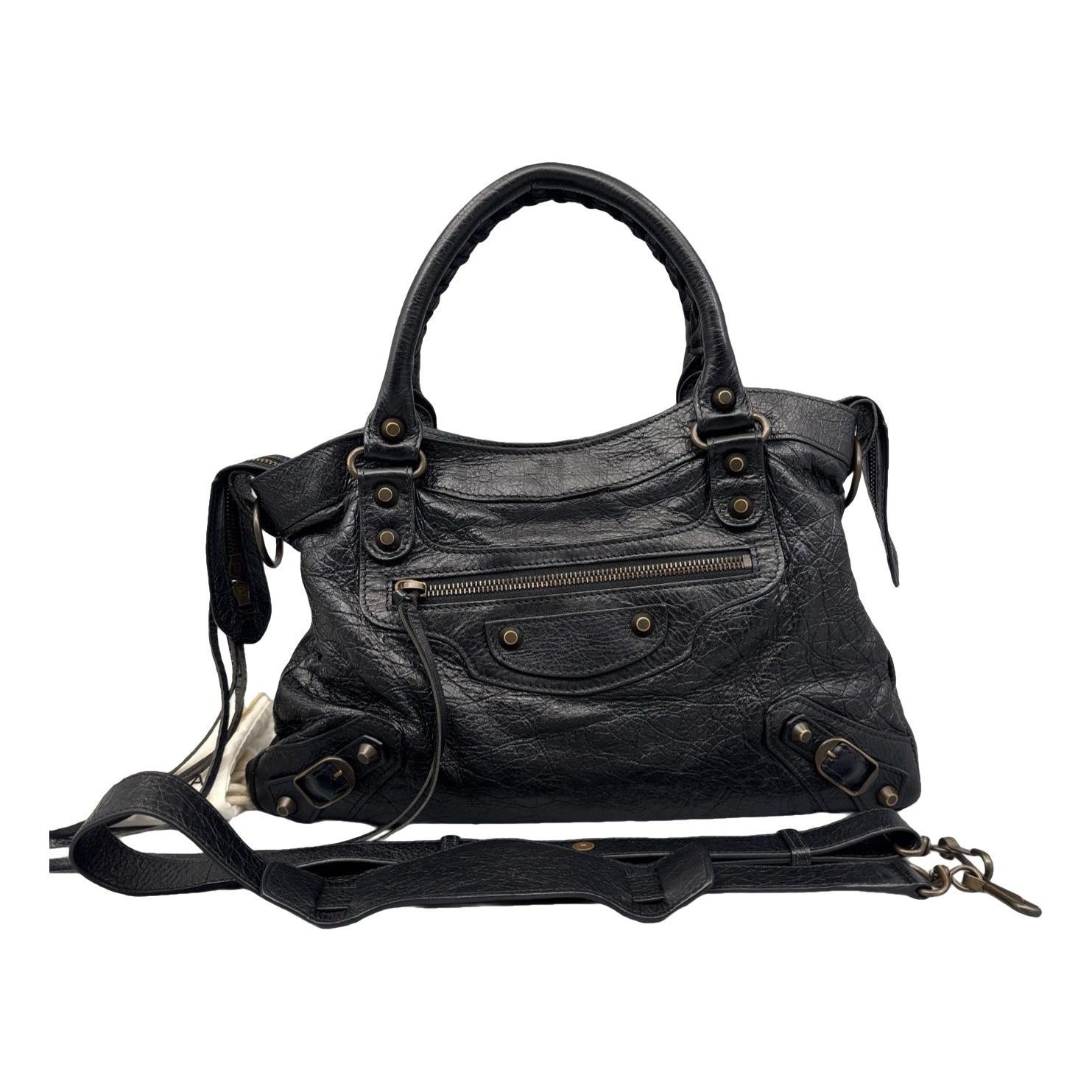 City leather handbag