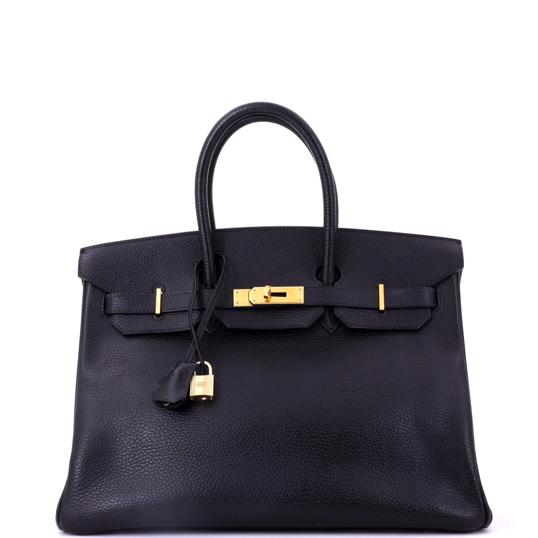 Hermes Birkin Handbag Noir Ardennes with Gold Hardware 35