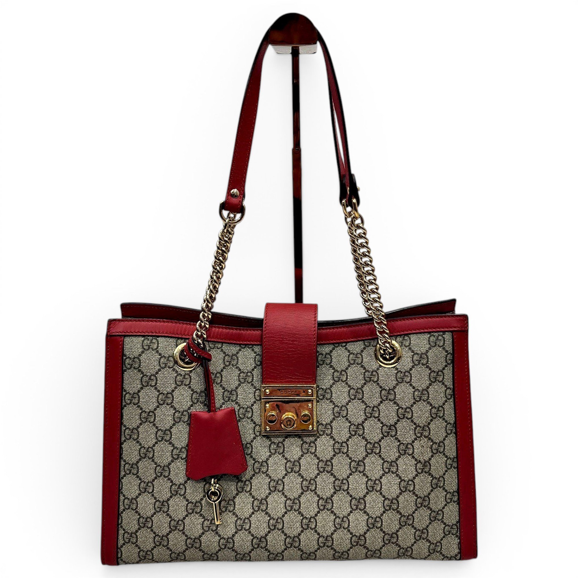 Padlock leather handbag