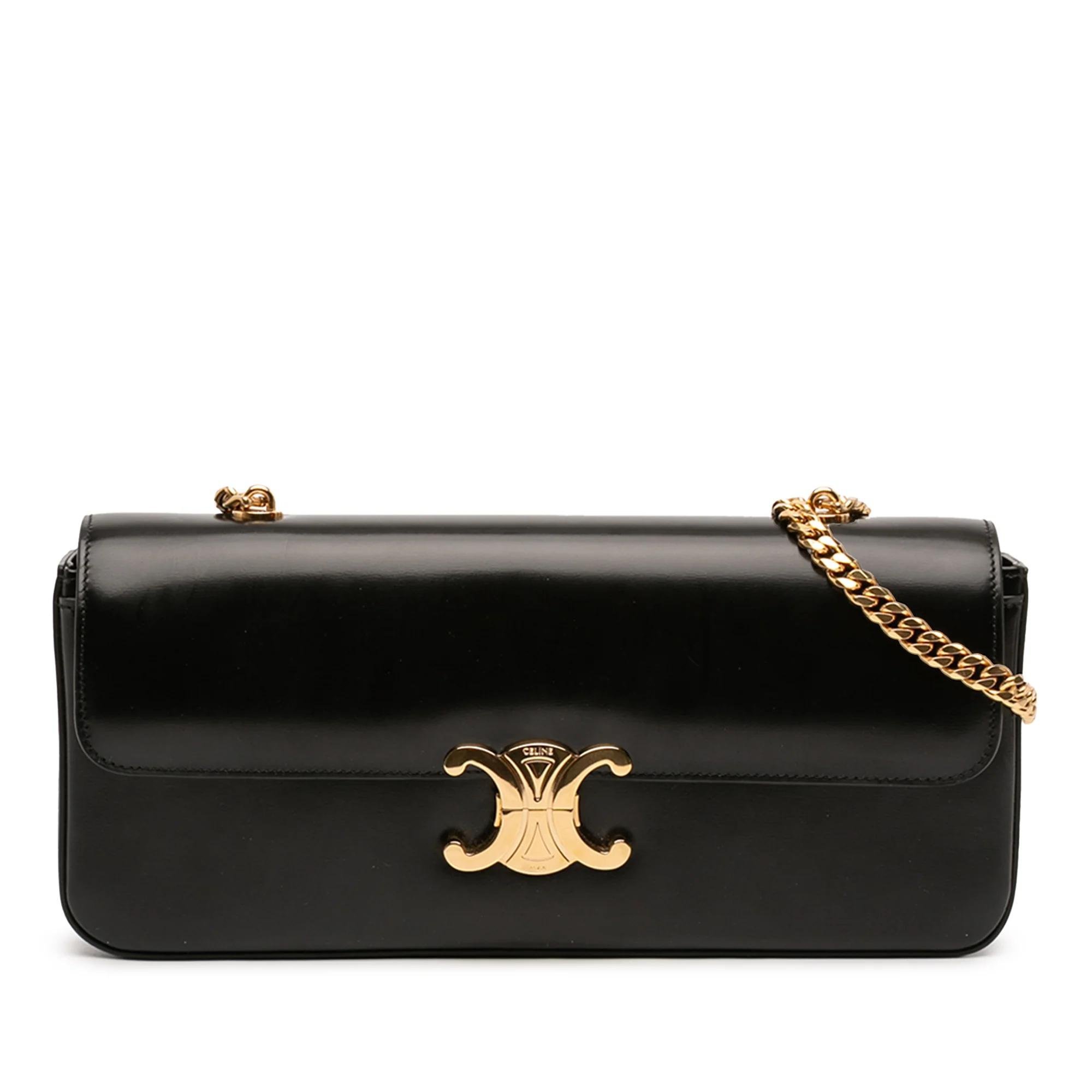 Triomphe chain leather handbag