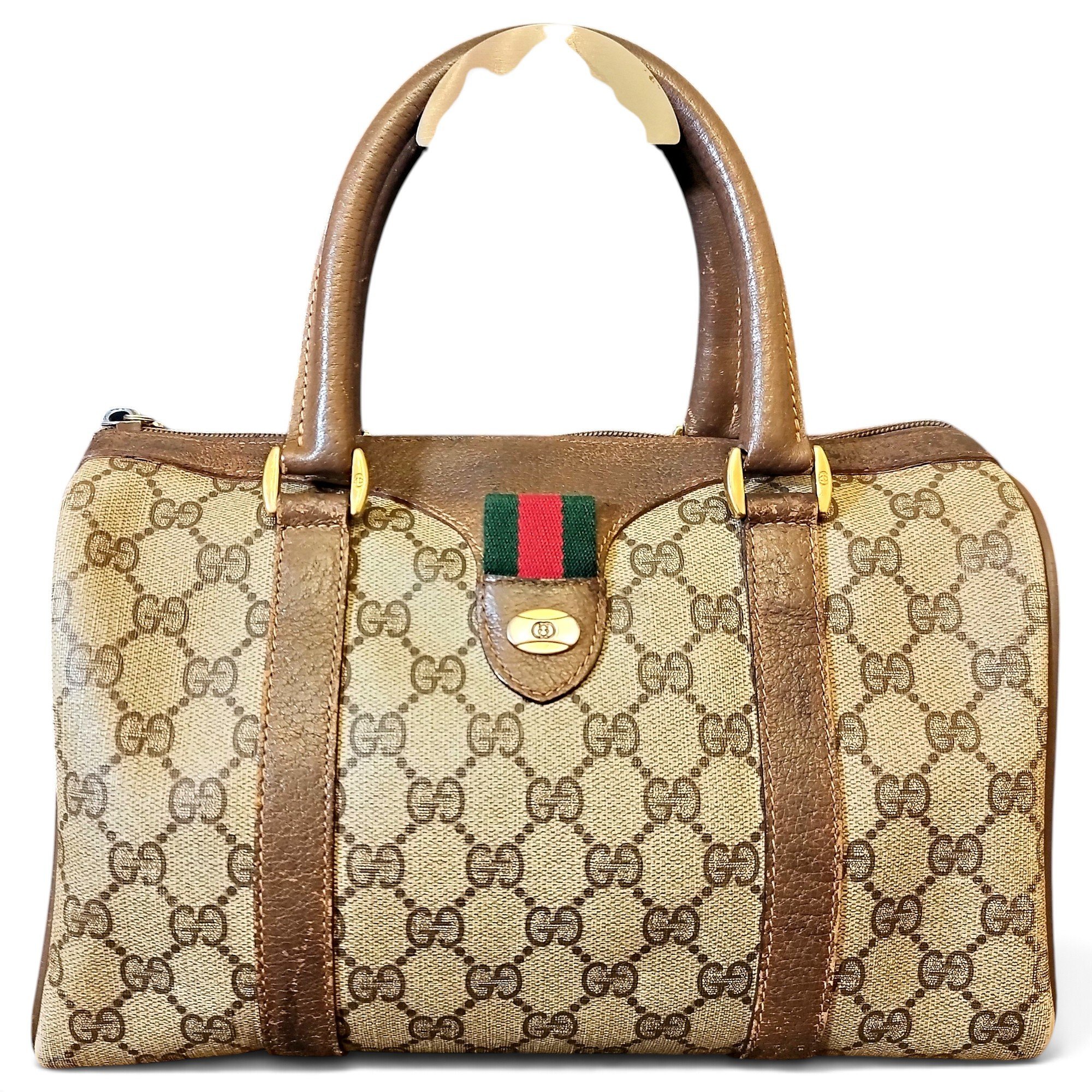Boston leather bowling bag