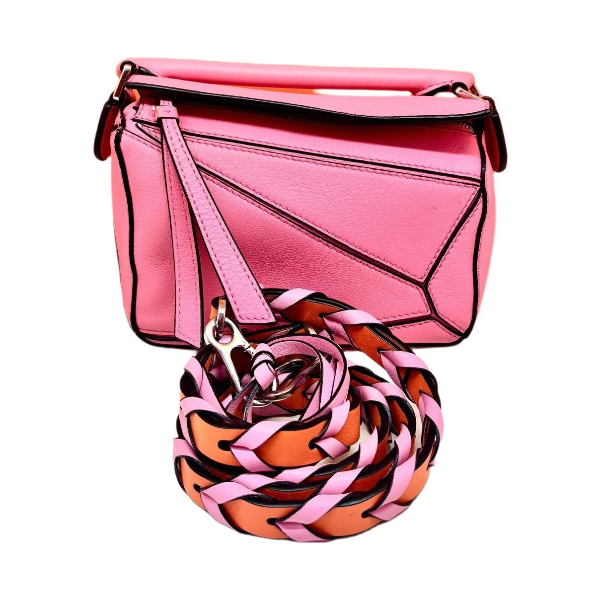 Puzzle leather crossbody bag