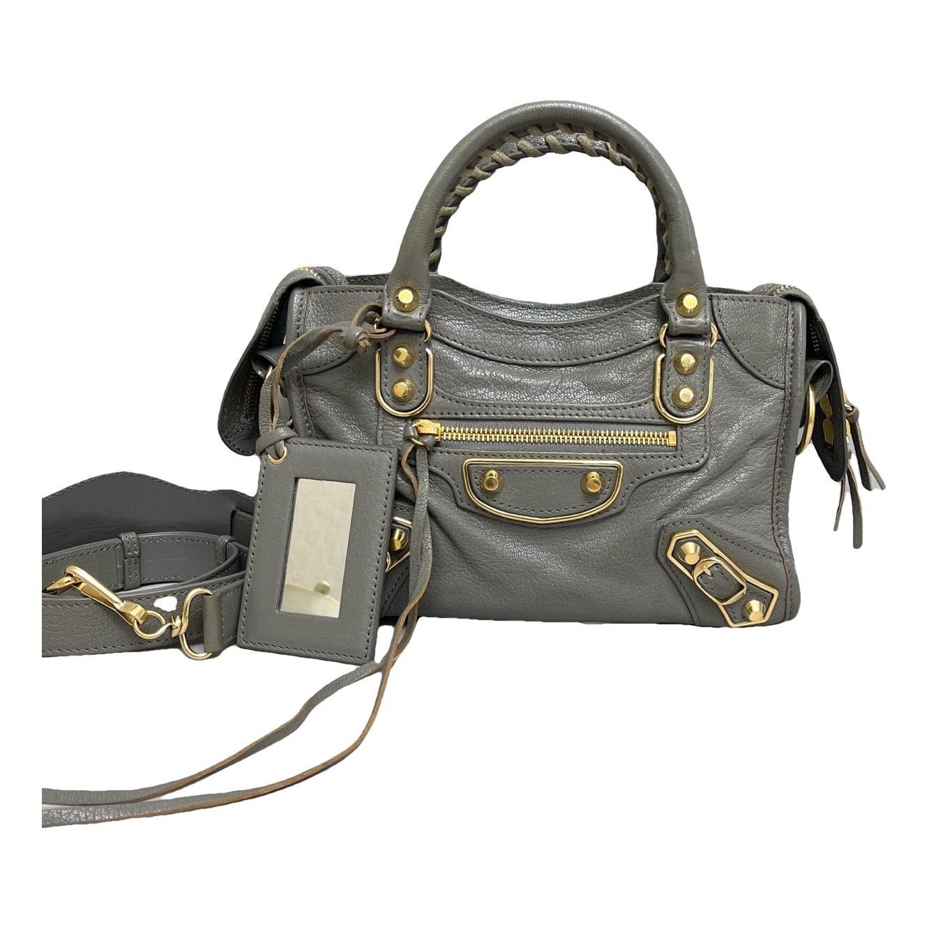City leather handbag