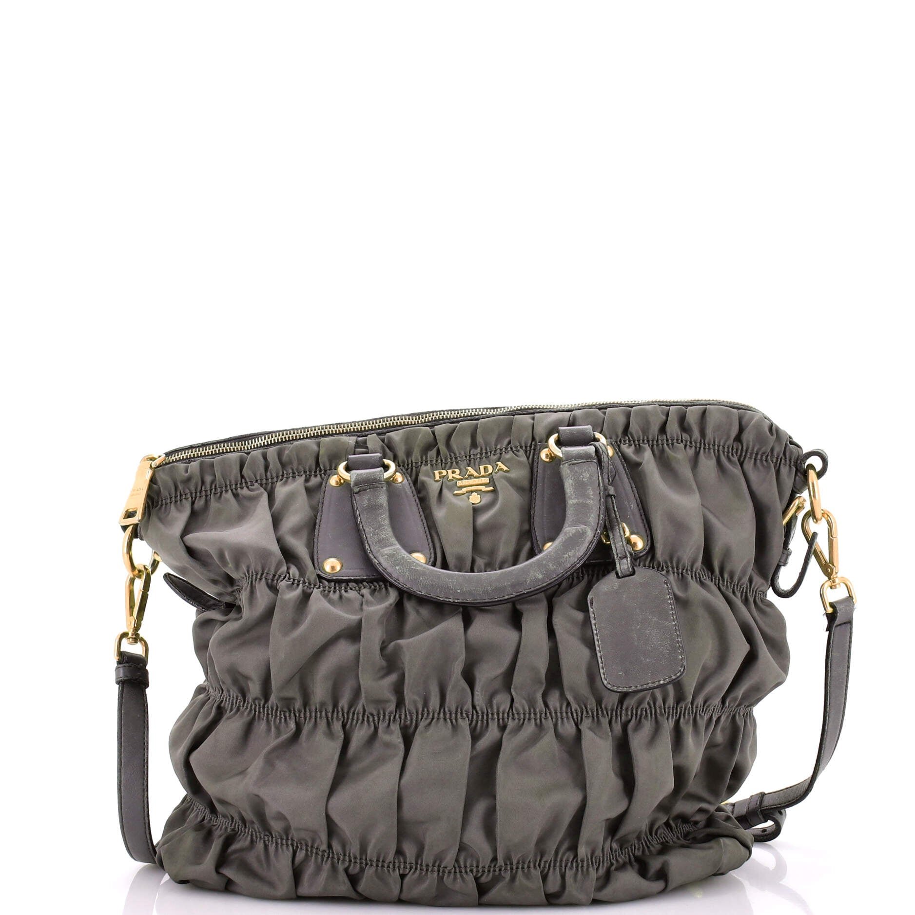 Gaufre Convertible Tote Leather and Tessuto Large