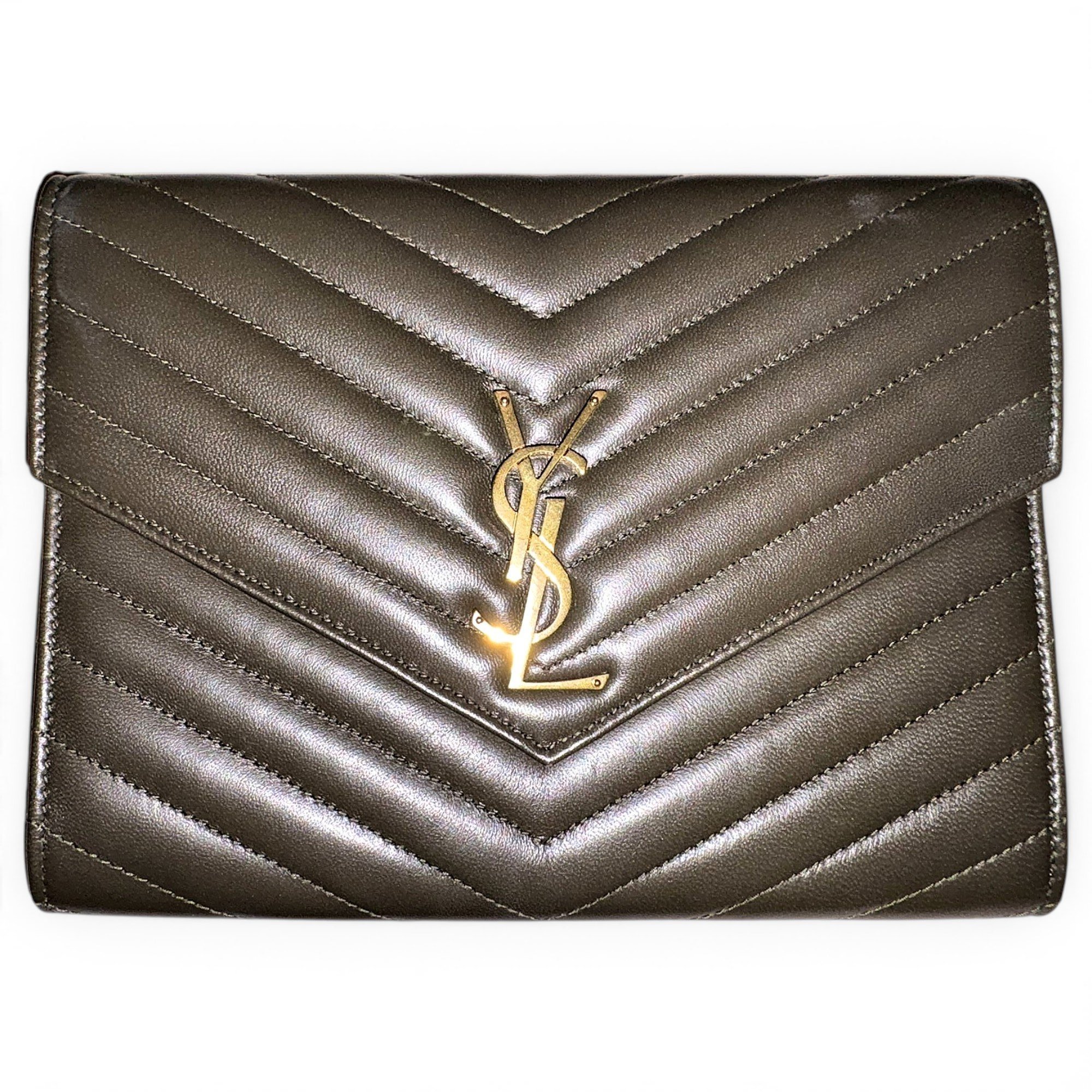 Leather clutch bag