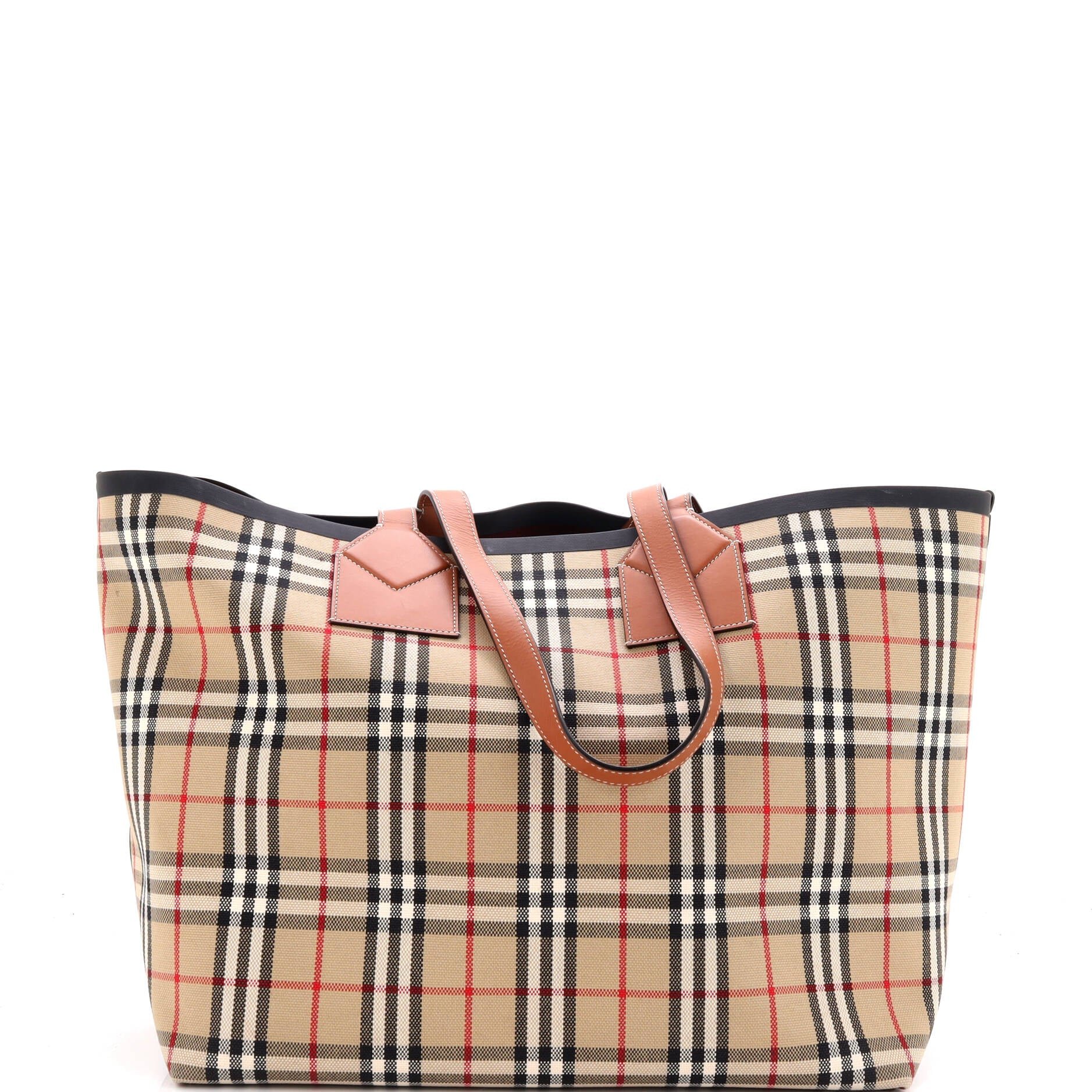 London Tote Vintage Check Canvas Large