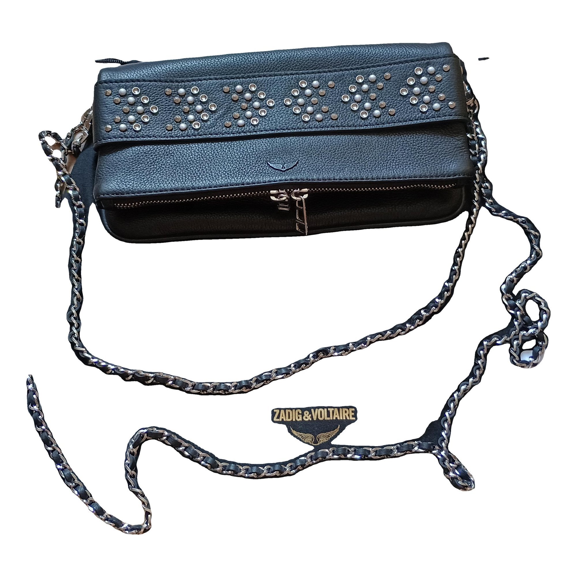 Rock leather clutch bag