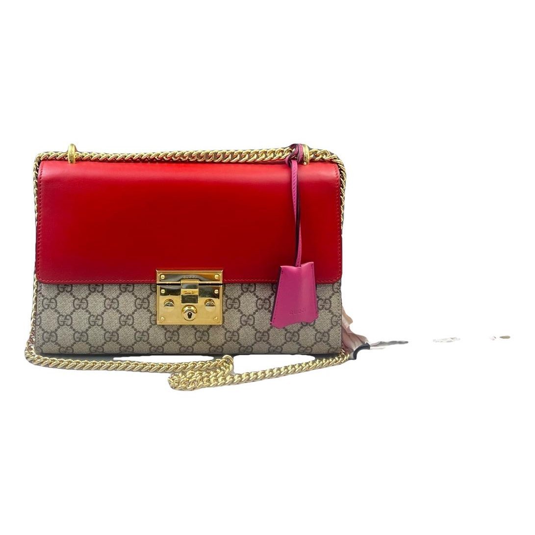 Padlock leather handbag