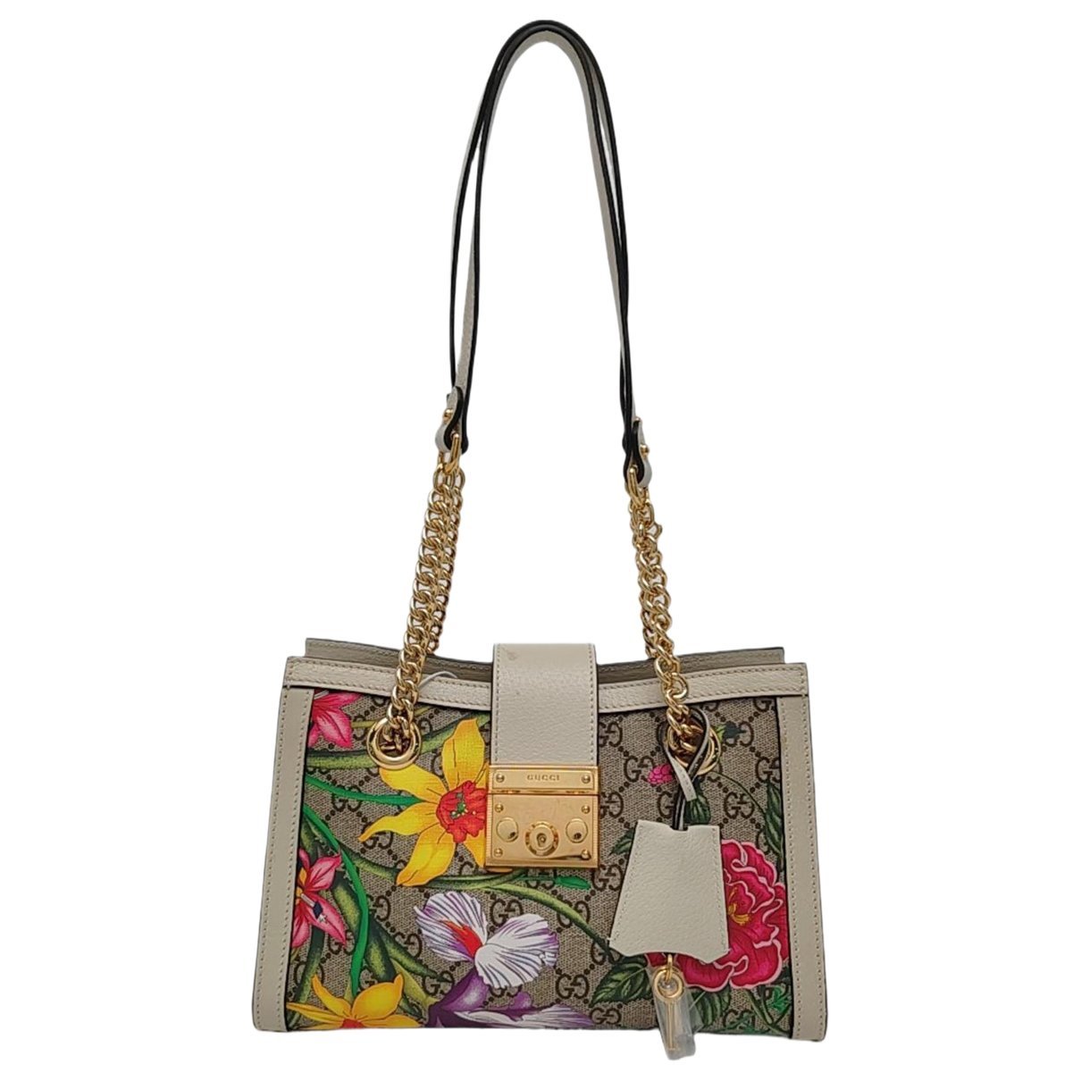 Padlock leather handbag