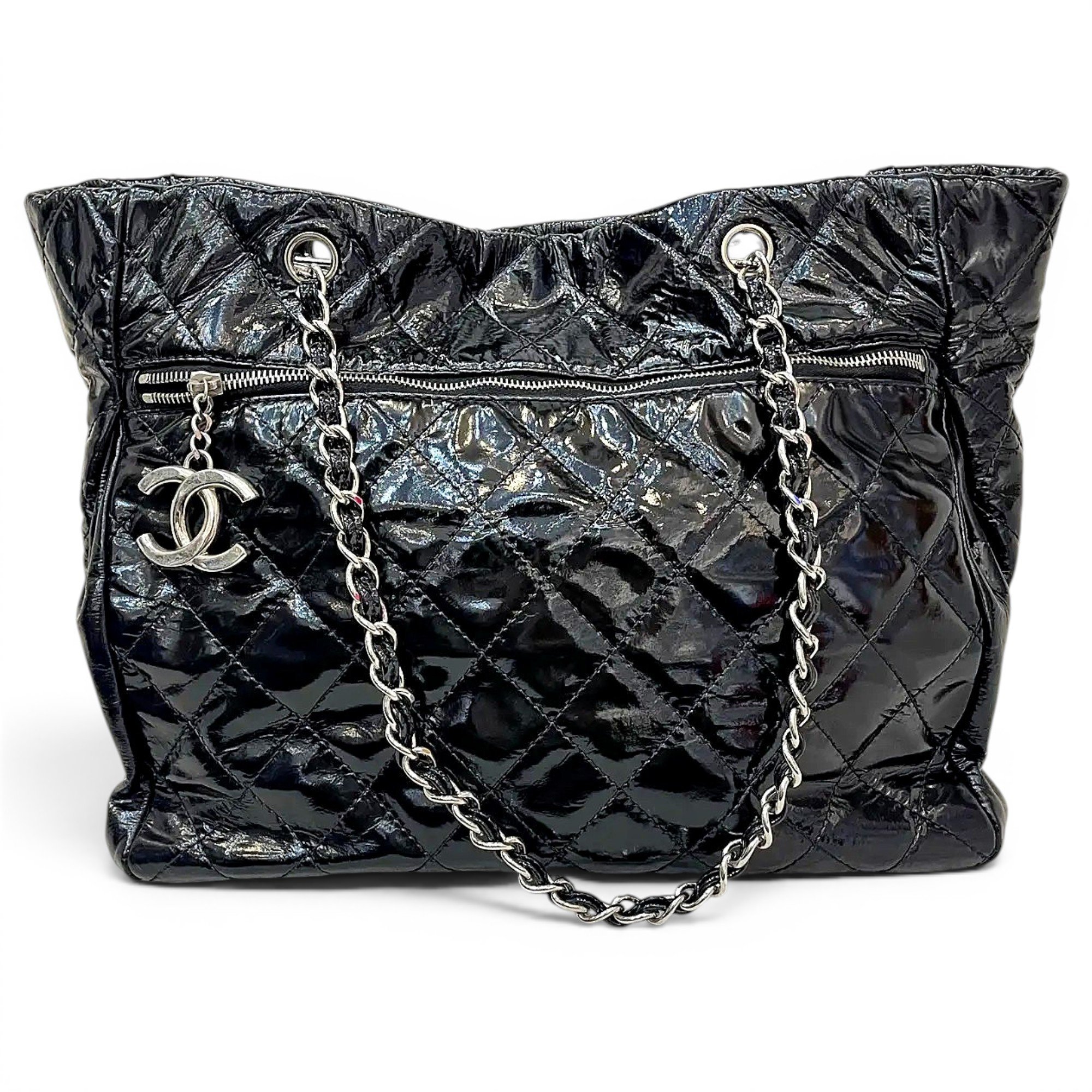 Patent leather handbag