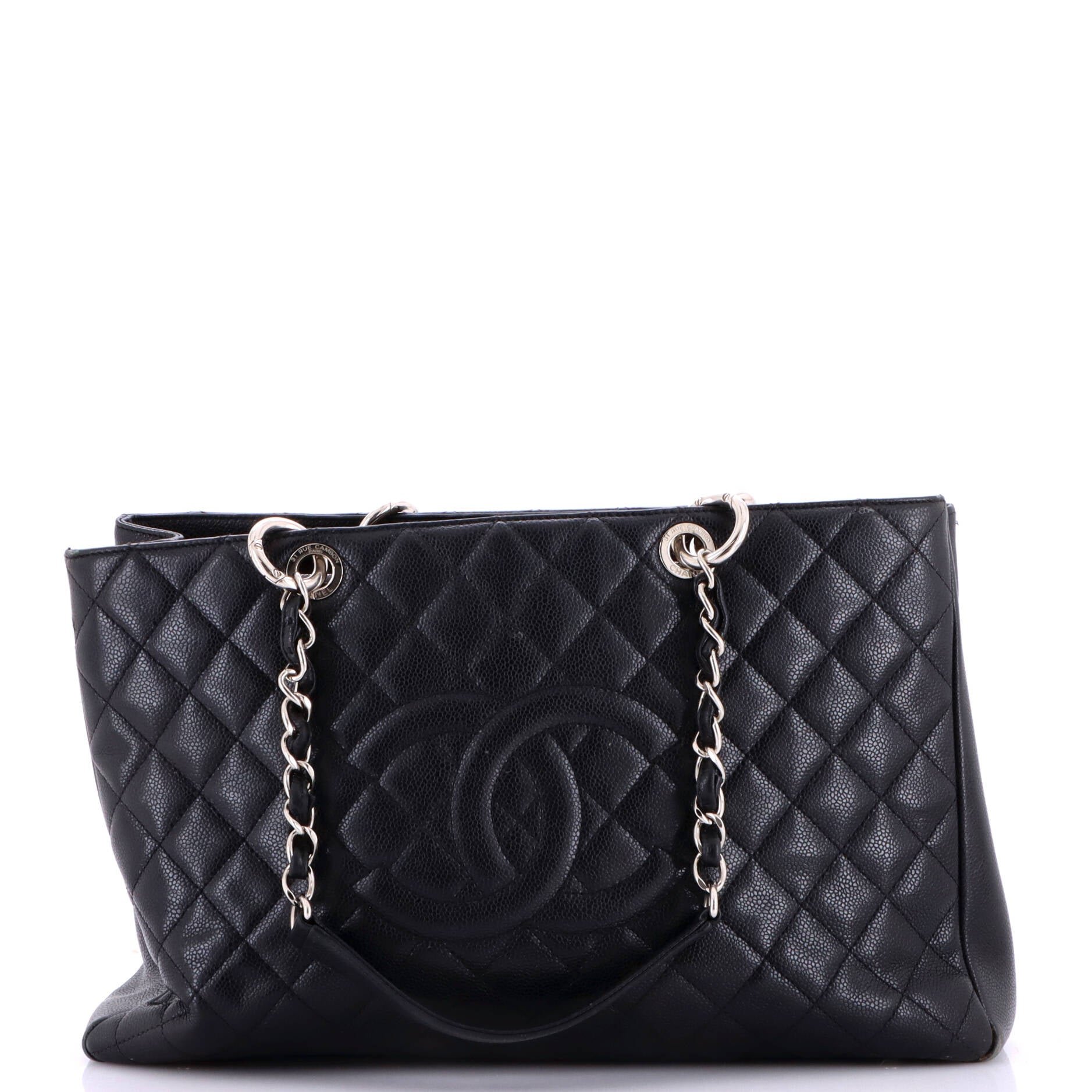 Grand Shopping Tote Quilted Caviar XL