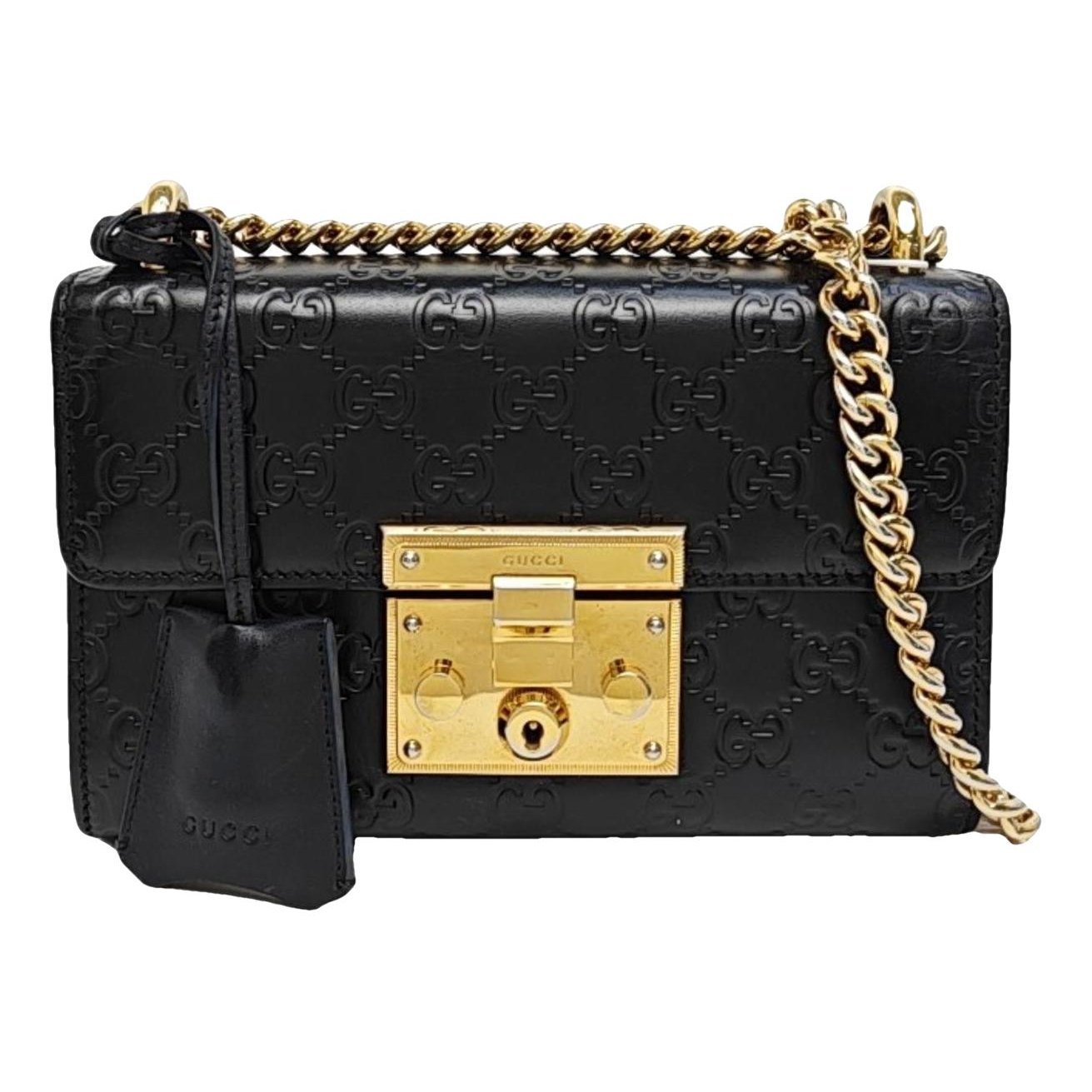 Padlock leather crossbody bag