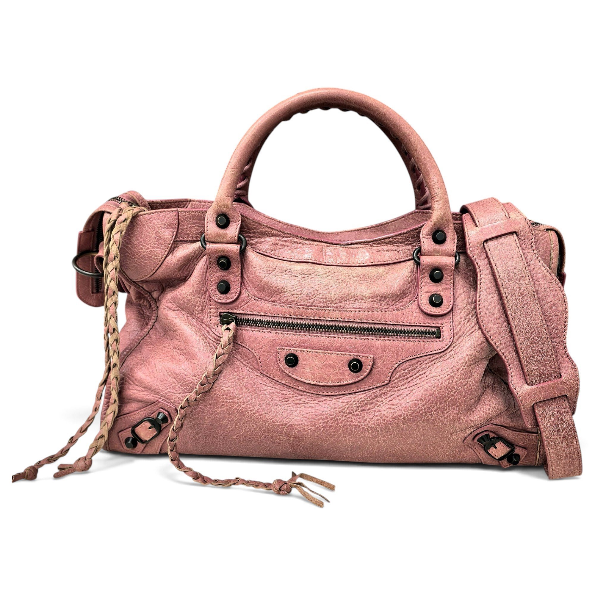 City leather handbag