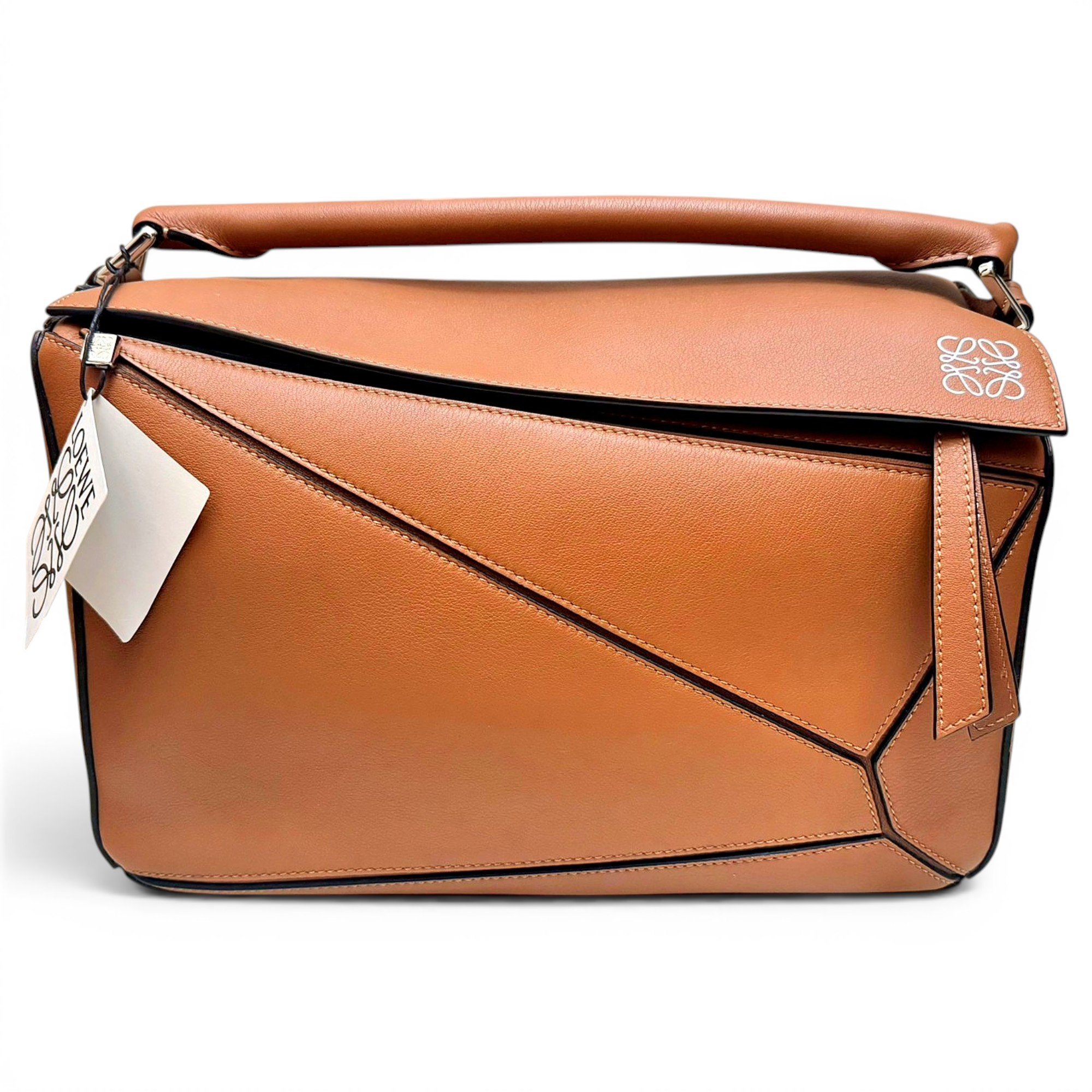 Puzzle leather handbag