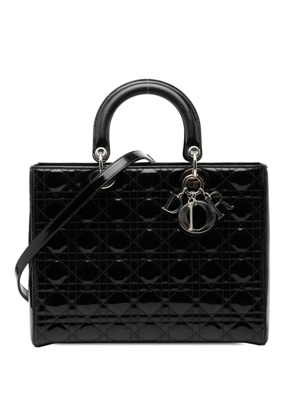 2014 Large Patent Cannage Lady Dior satchel