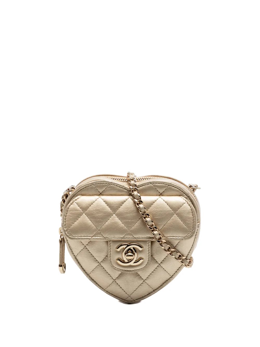 2021 Mini Metallic Lambskin CC in Love Heart crossbody bag