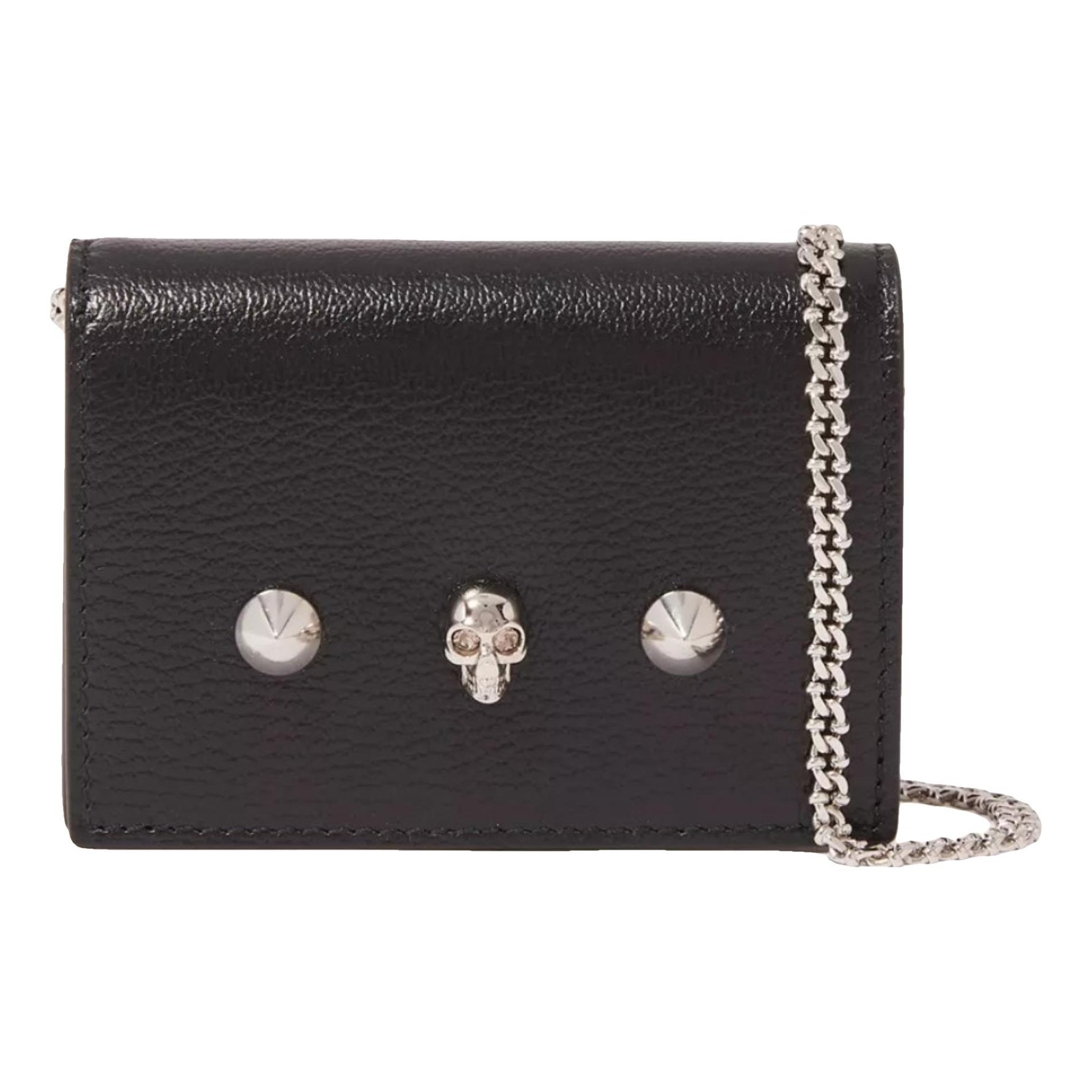 Skull leather crossbody bag