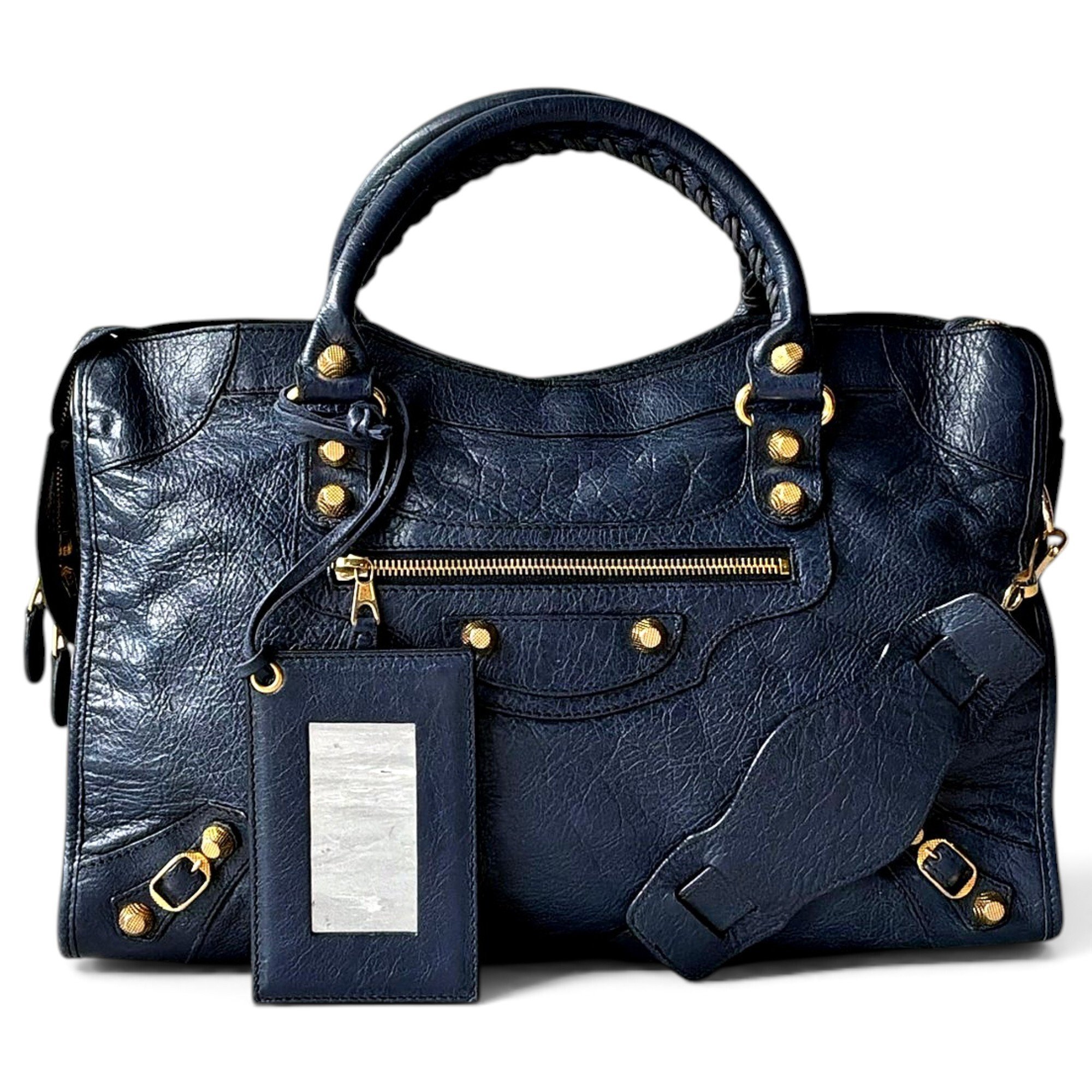 City leather handbag