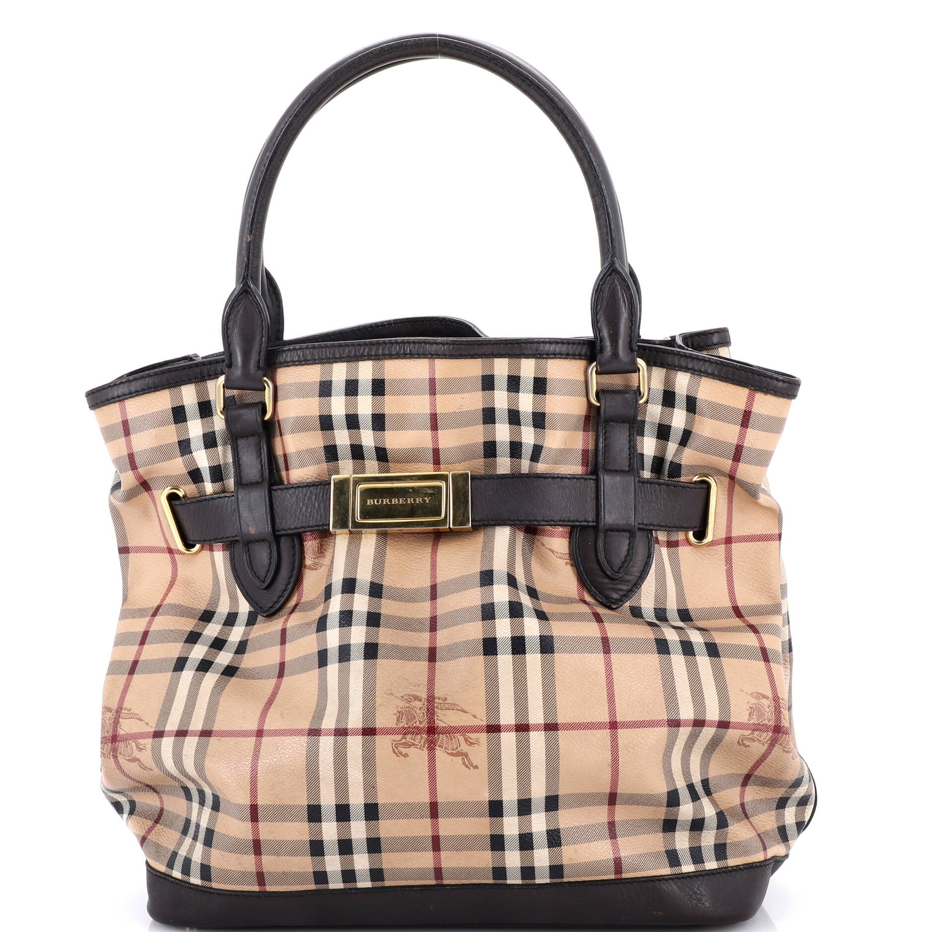 Burberry Golderton Tote Haymarket Coated Canvas Medium