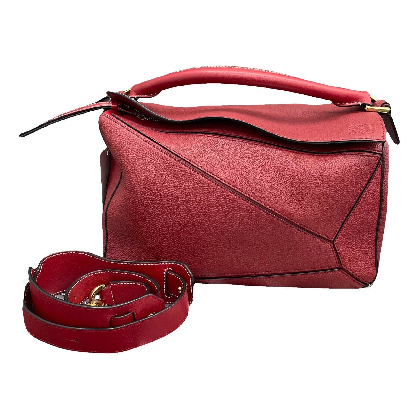 Puzzle leather handbag