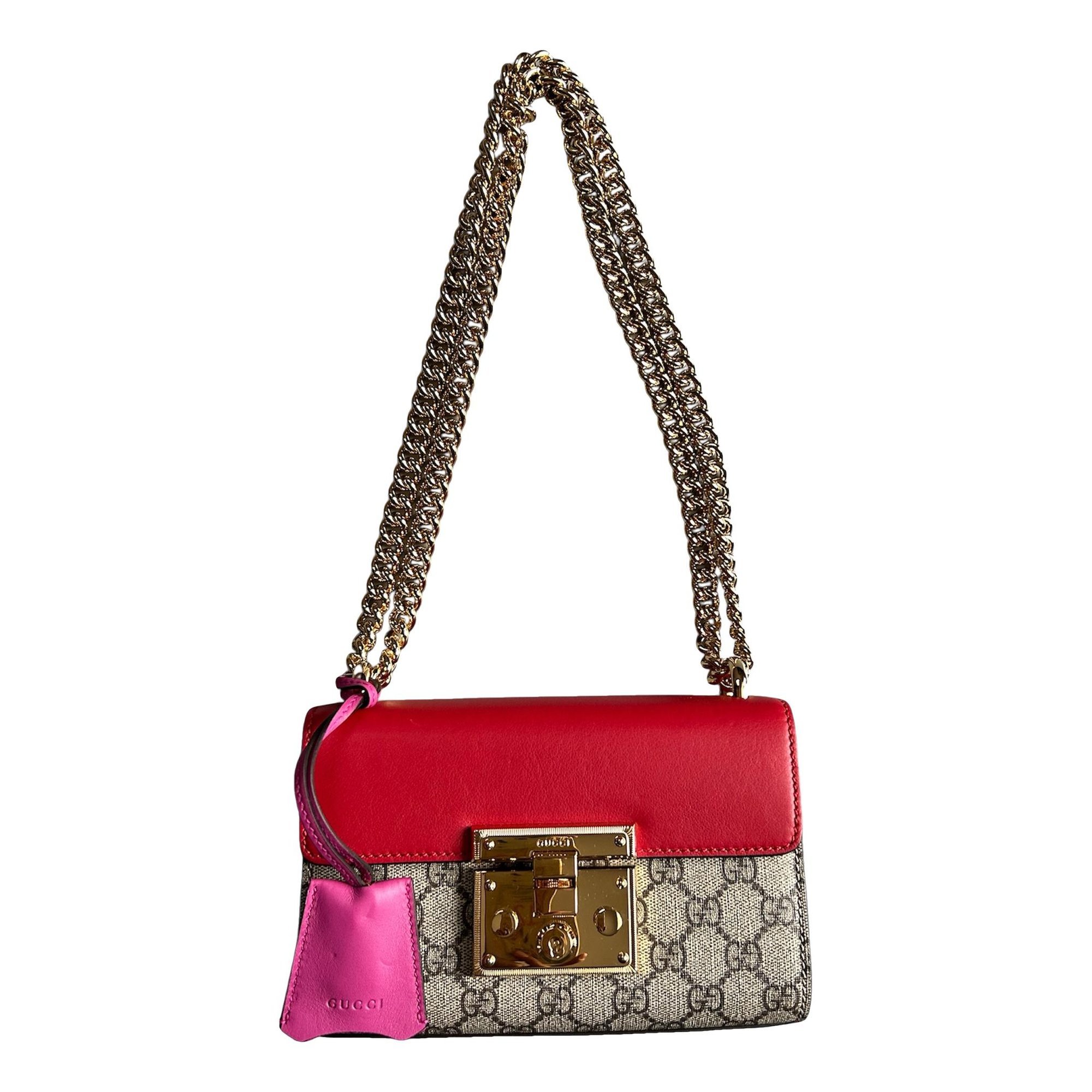Padlock leather handbag