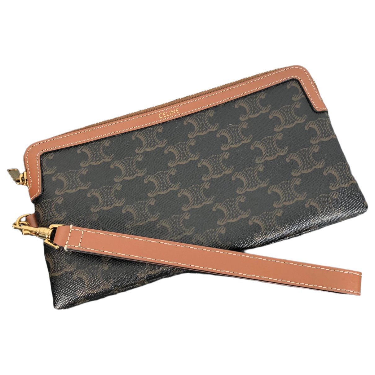 Leather clutch bag