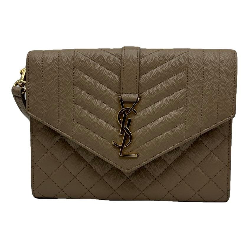 Leather clutch bag