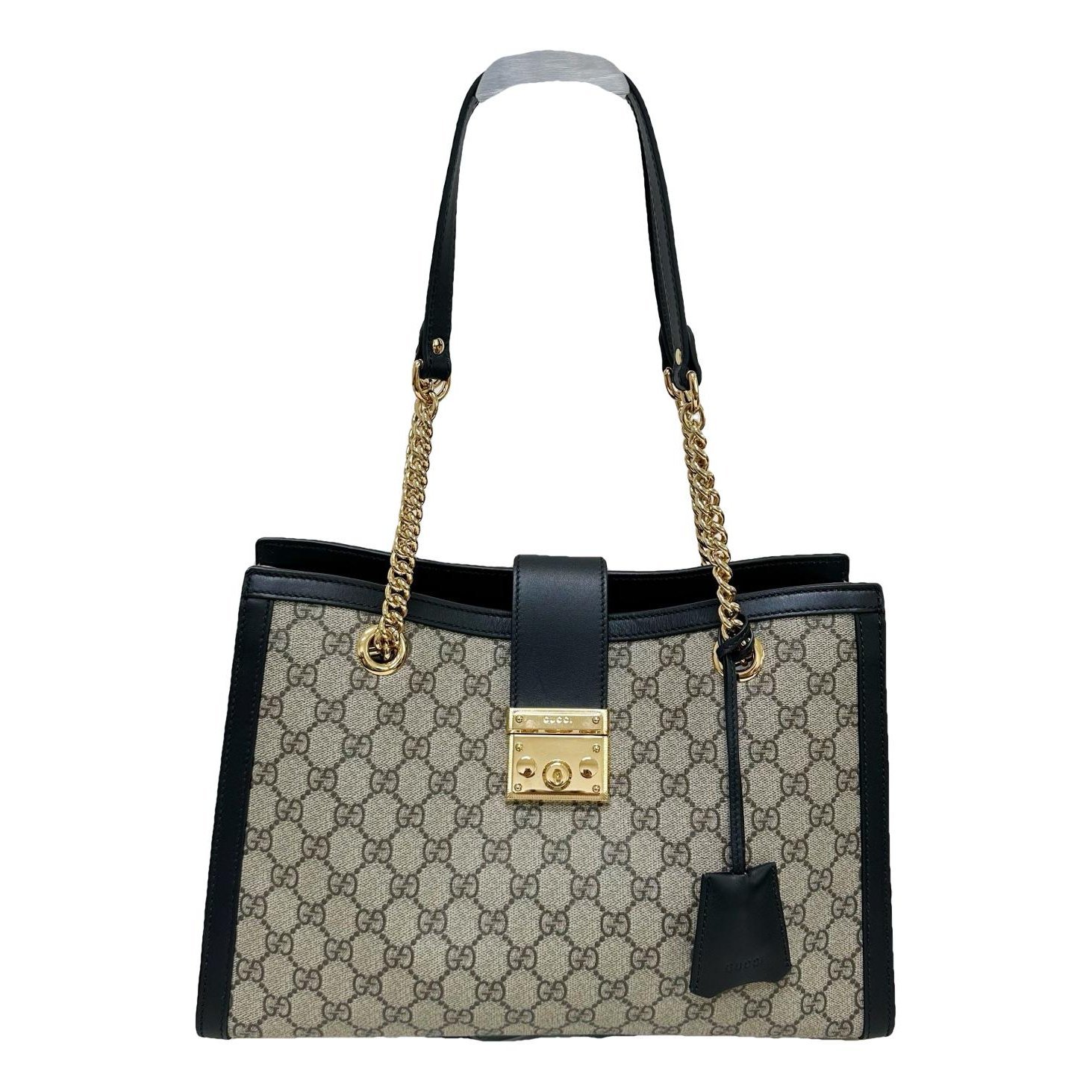 Padlock leather handbag