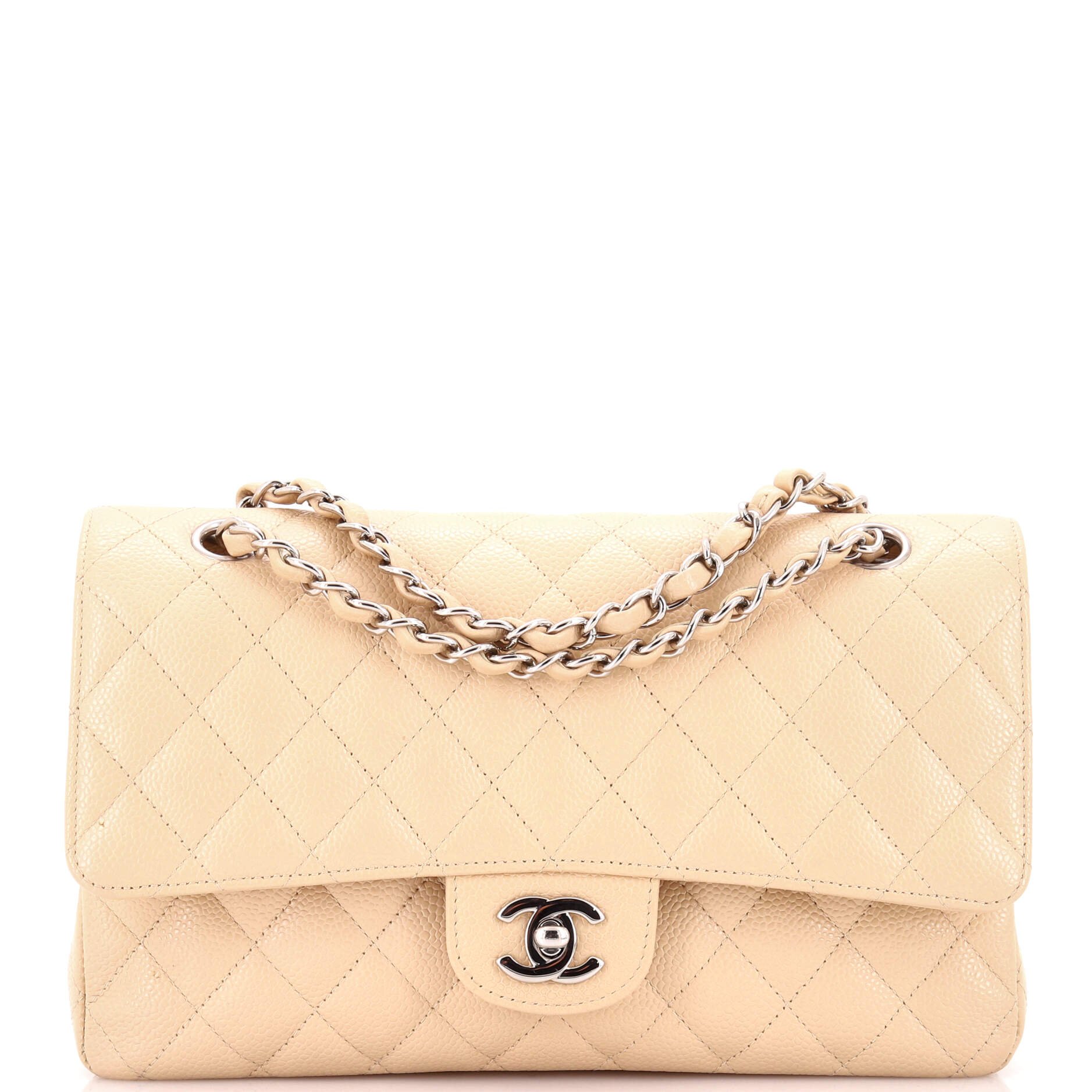 Classic Double Flap Bag Quilted Caviar Medium