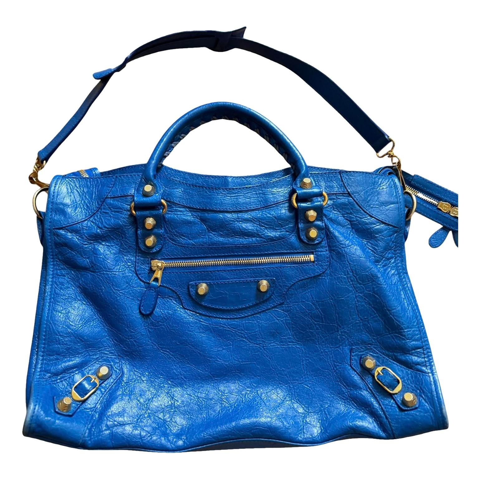 City leather handbag