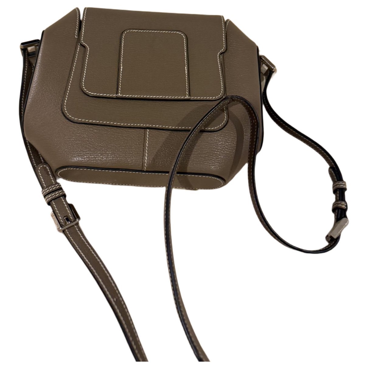 Octogone leather handbag