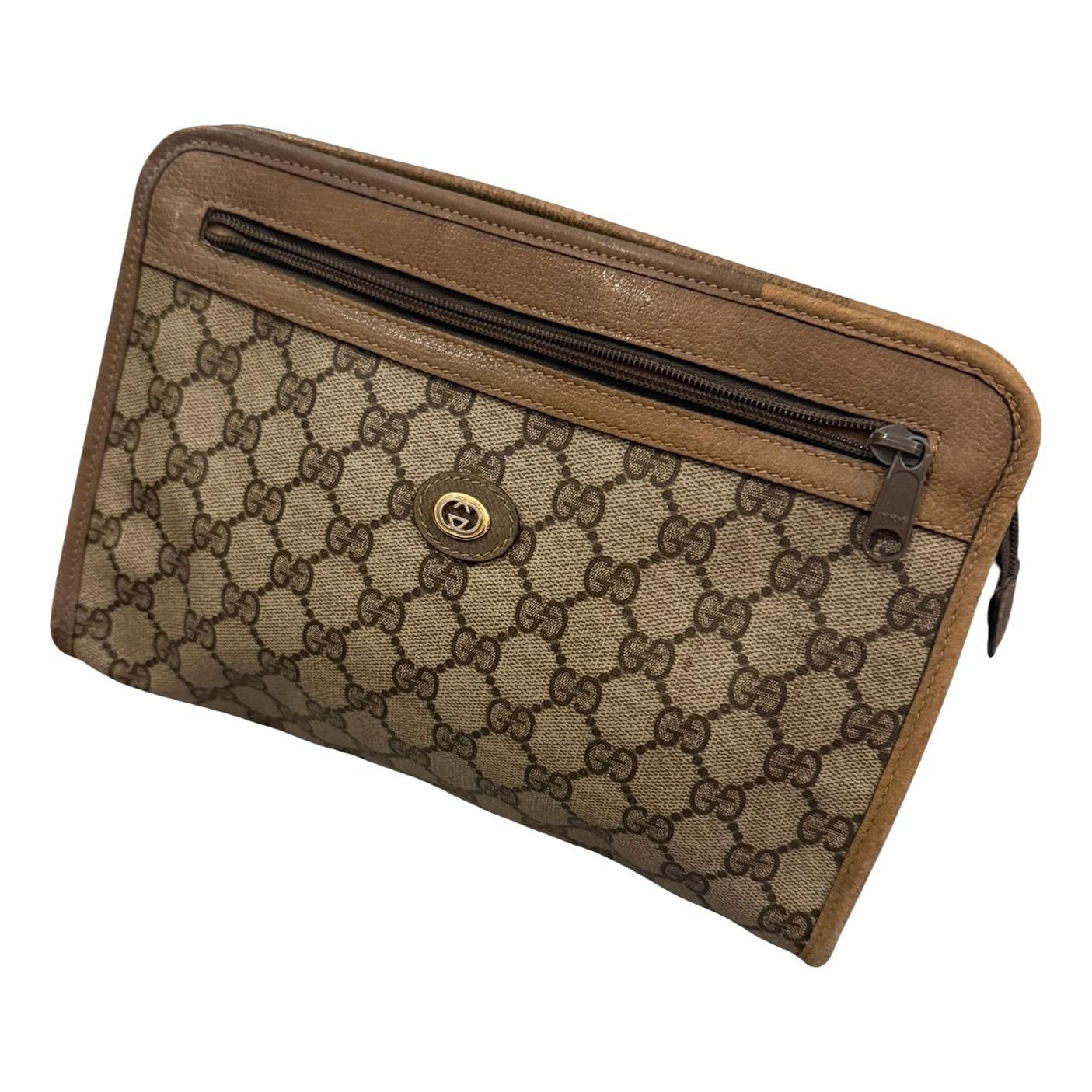 Leather clutch bag