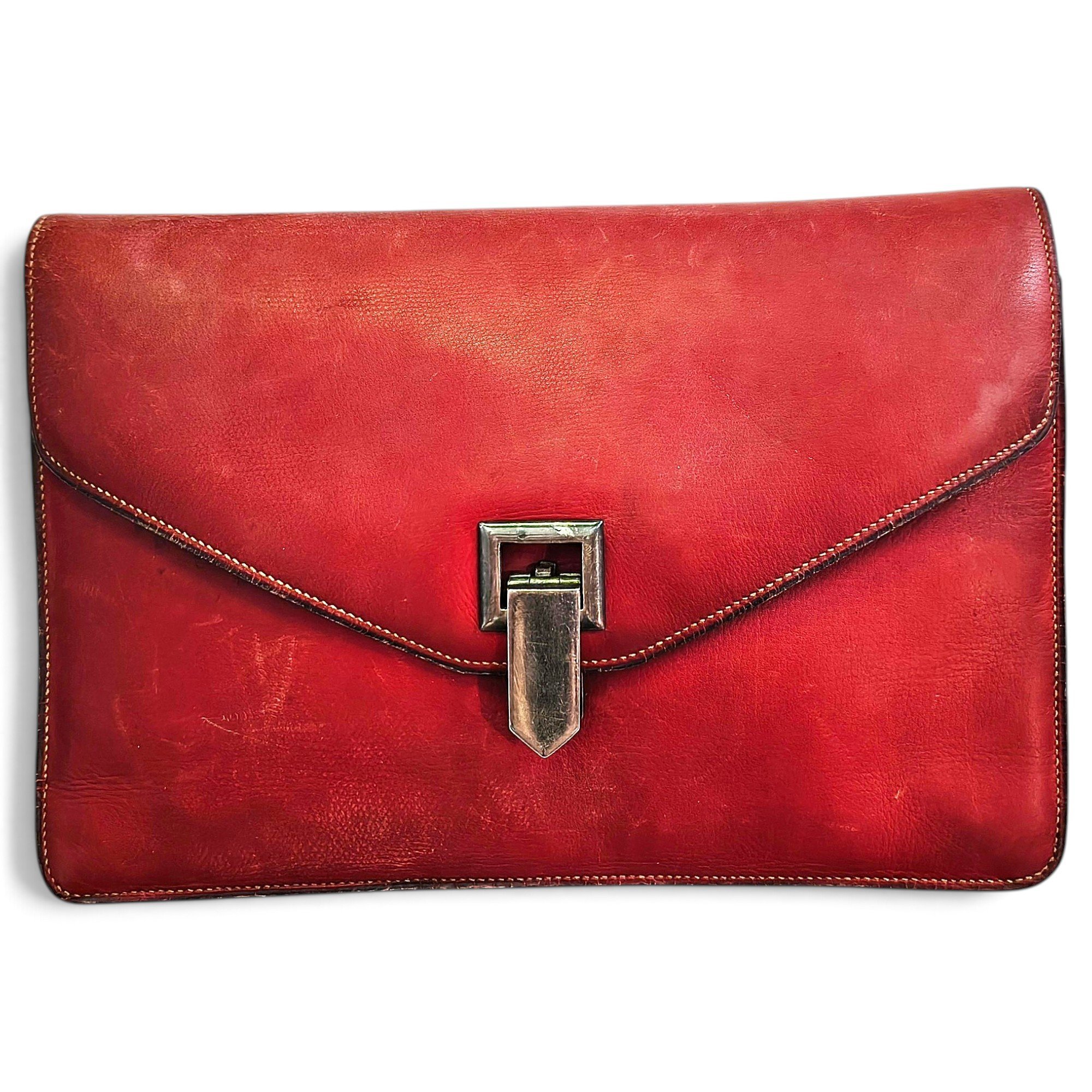 Leather clutch bag