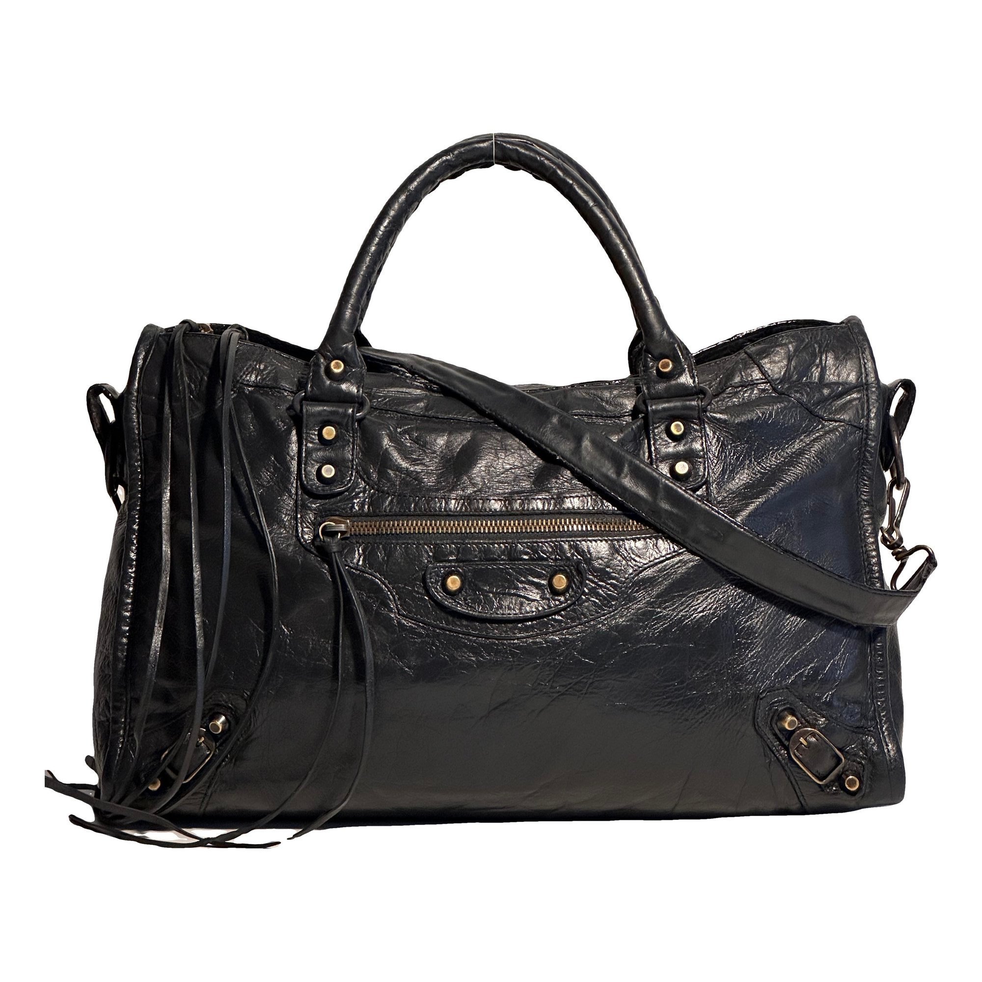 City leather handbag