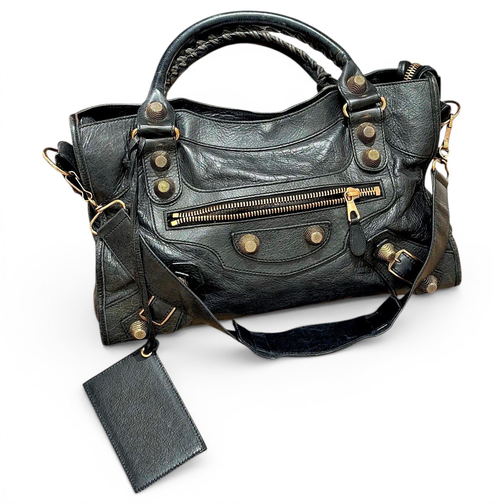 City leather handbag