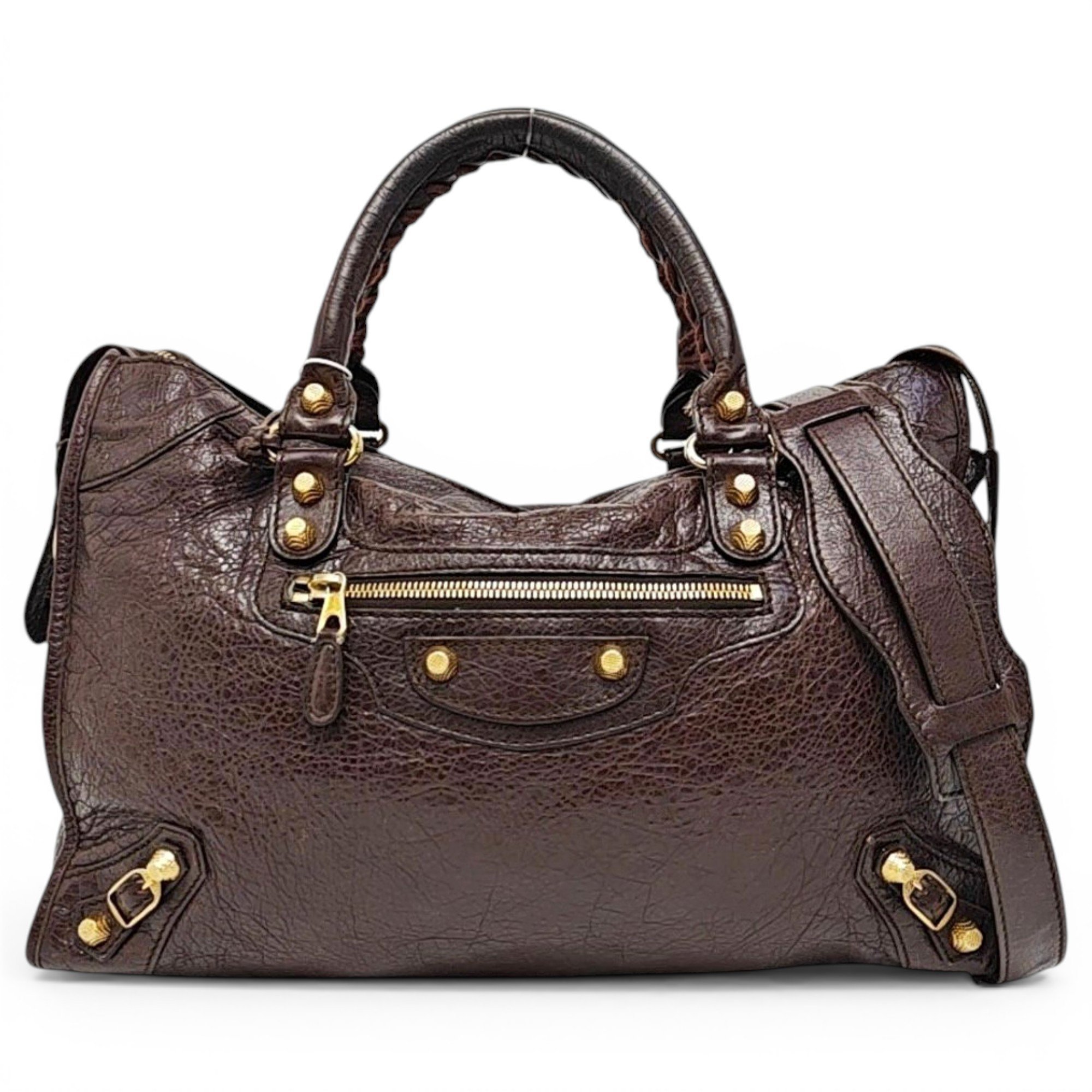 City leather handbag