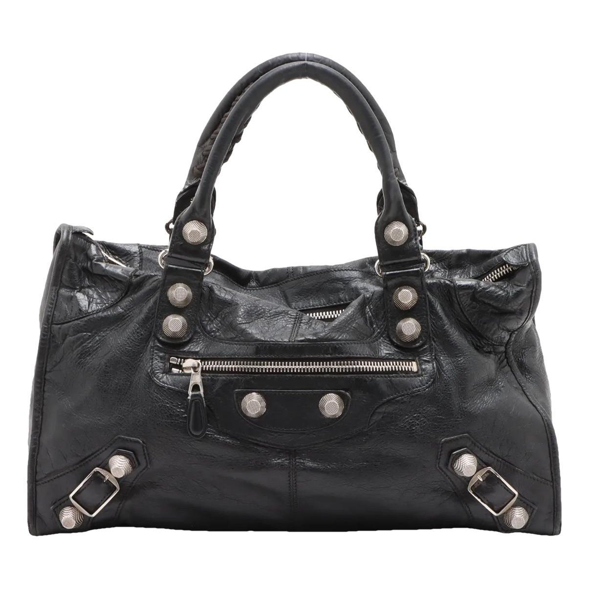City leather handbag