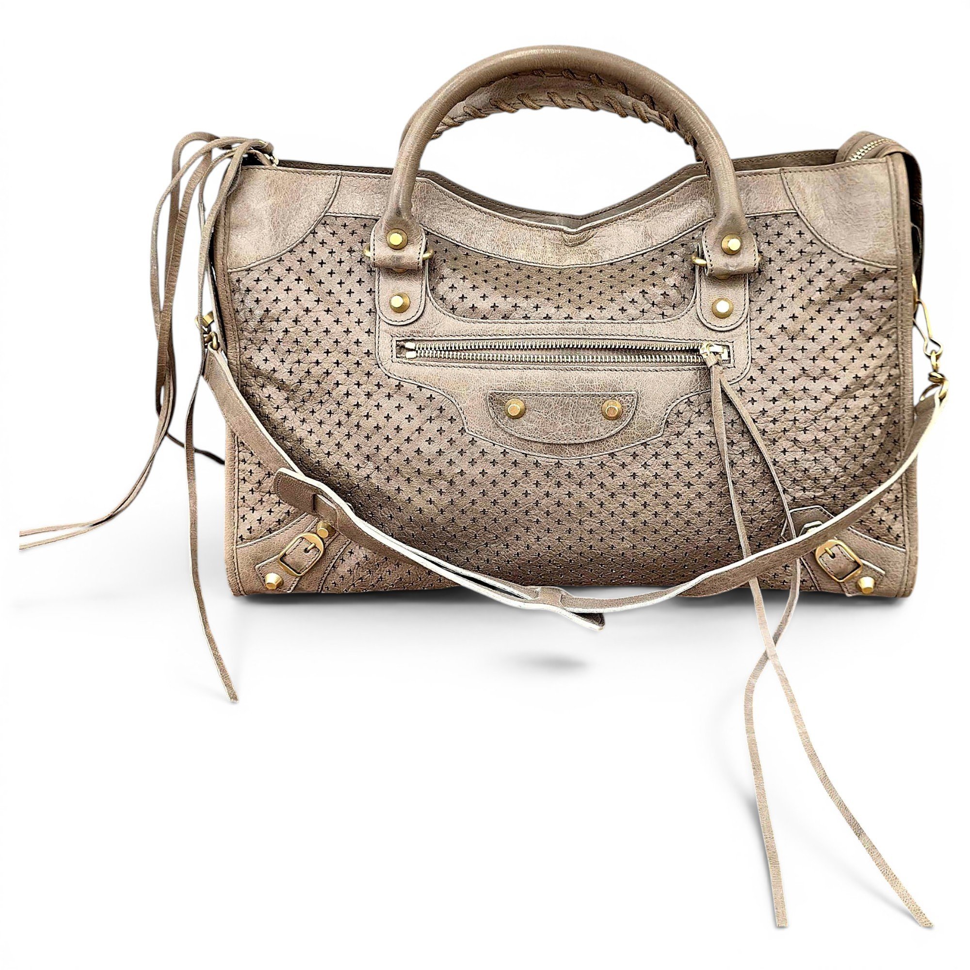 City leather handbag