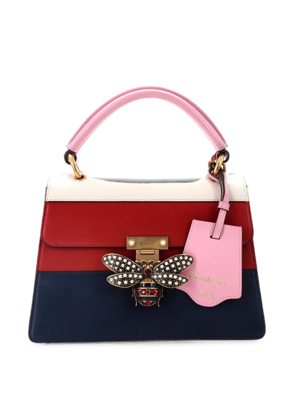 Queen Margaret Top Handle Bag Colorblock Leather Small satchel