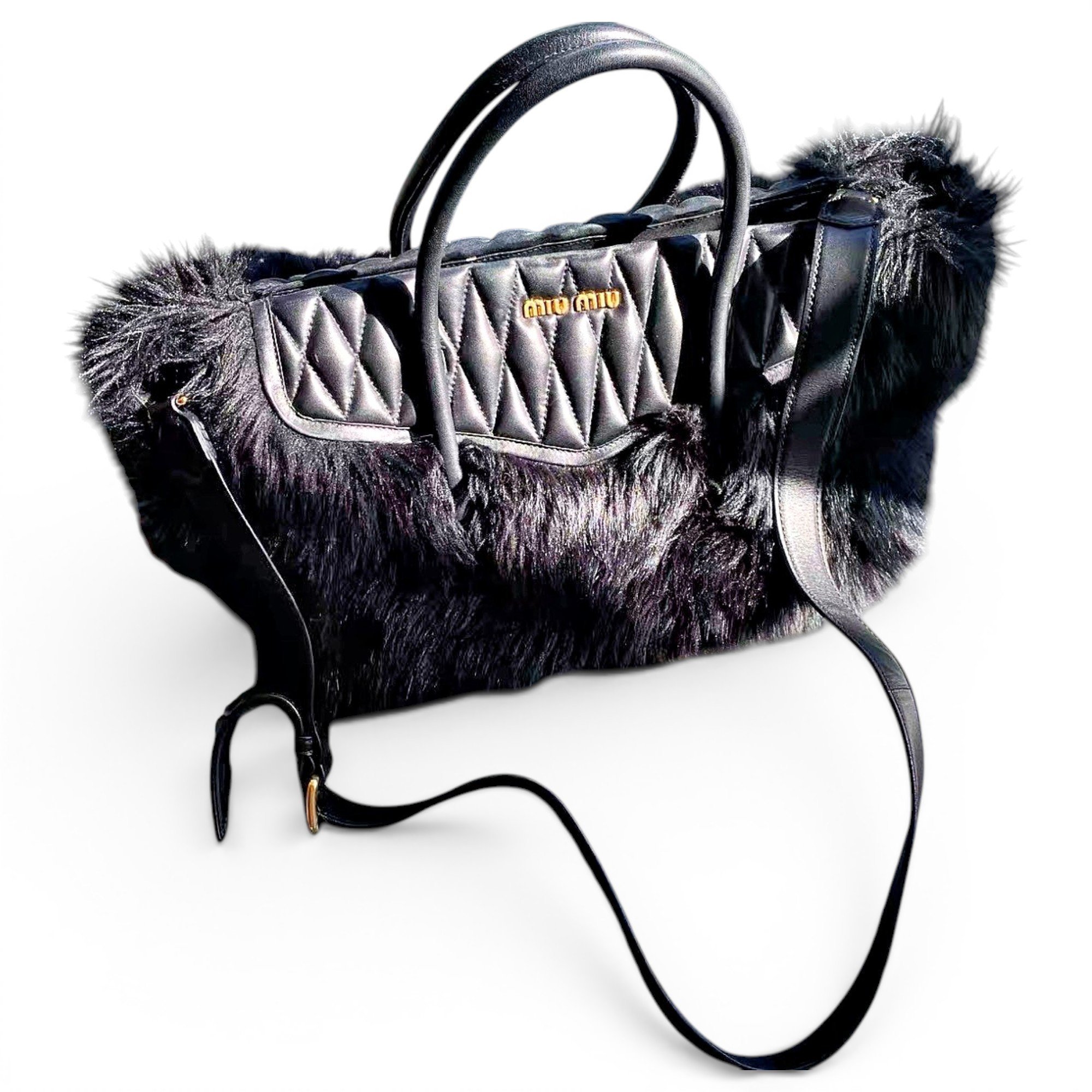Faux fur handbag