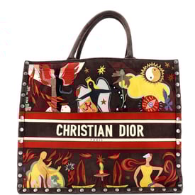 Dior Book Tote Multicolor Studded Suede Large