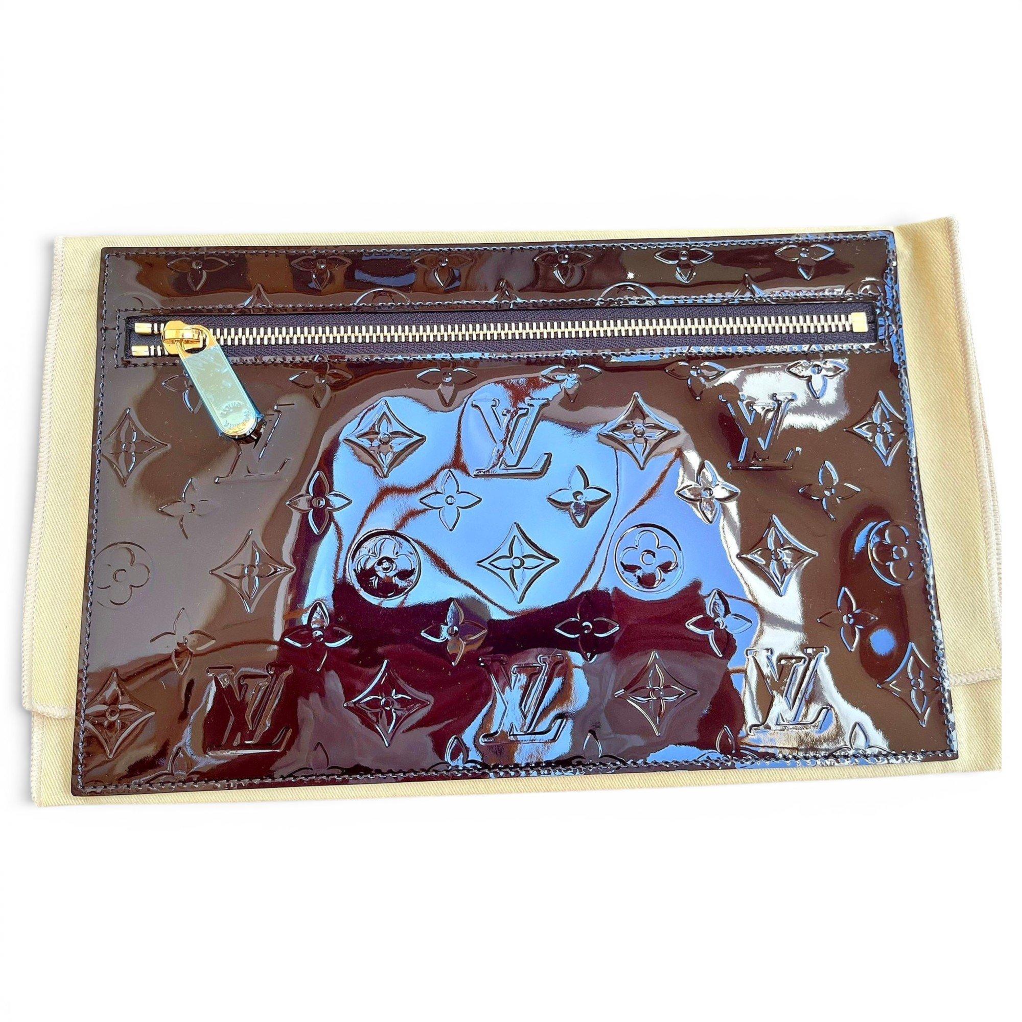 Patent leather clutch bag