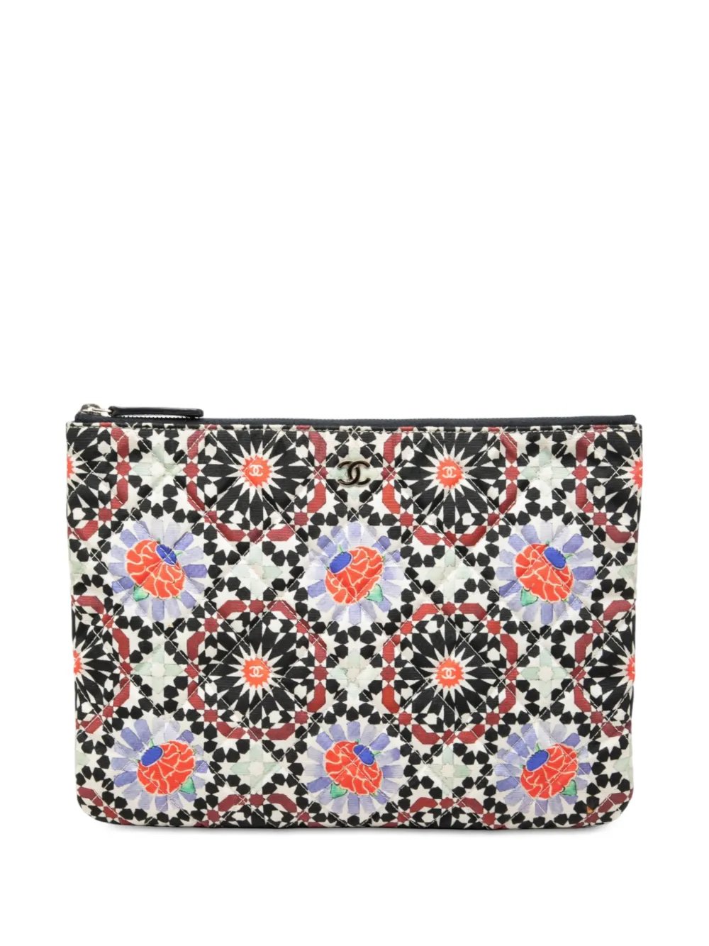 2014-2015 Dubai Paris Medium Quilted Printed Canvas O Case clutch bag
