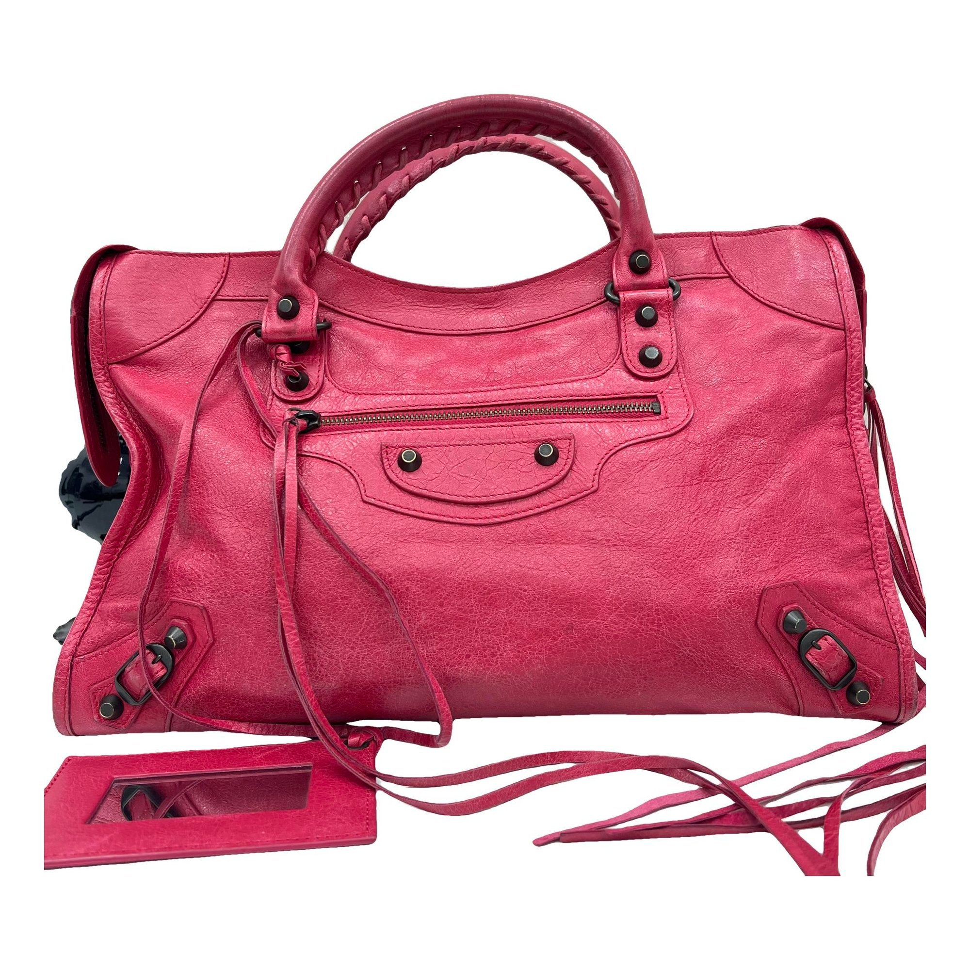 City leather handbag