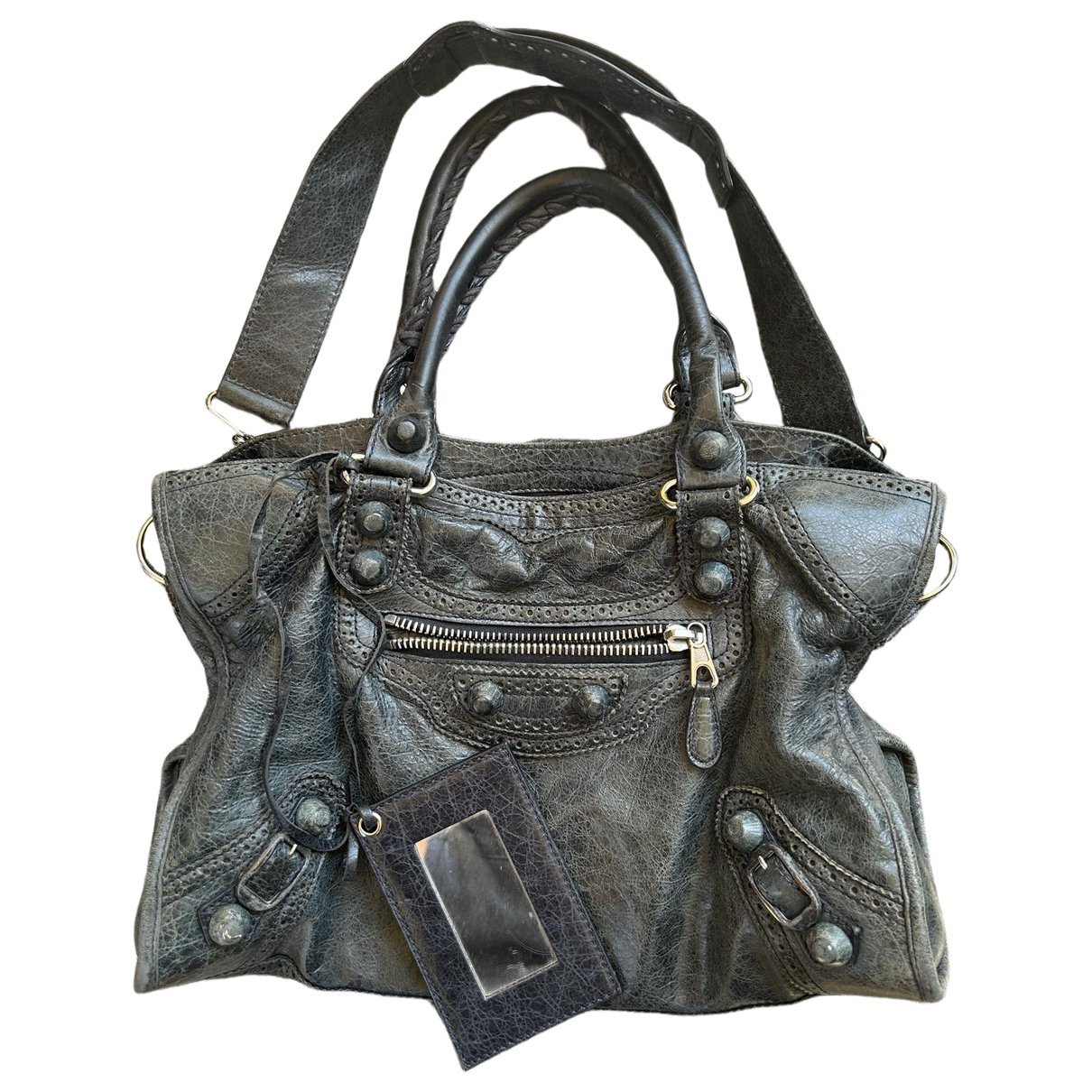 City leather handbag