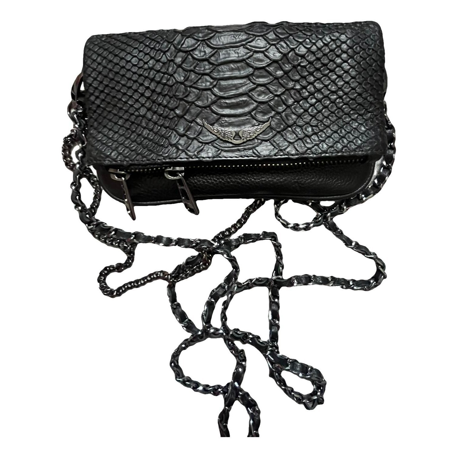 Rock leather clutch bag