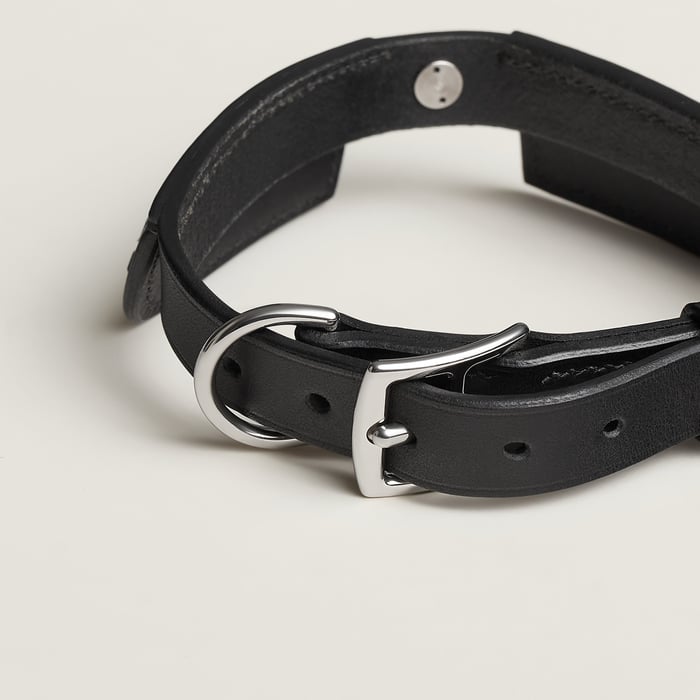 Noir Black Tie Dog Collar, Xs and S
